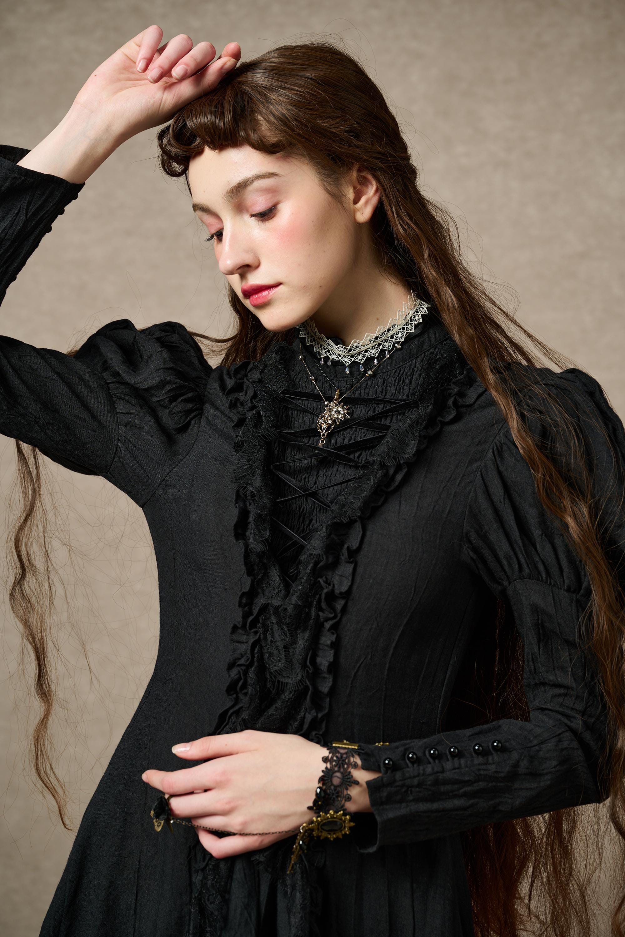 Elizabeth 15 | Victorian Linen Dress - Image 10