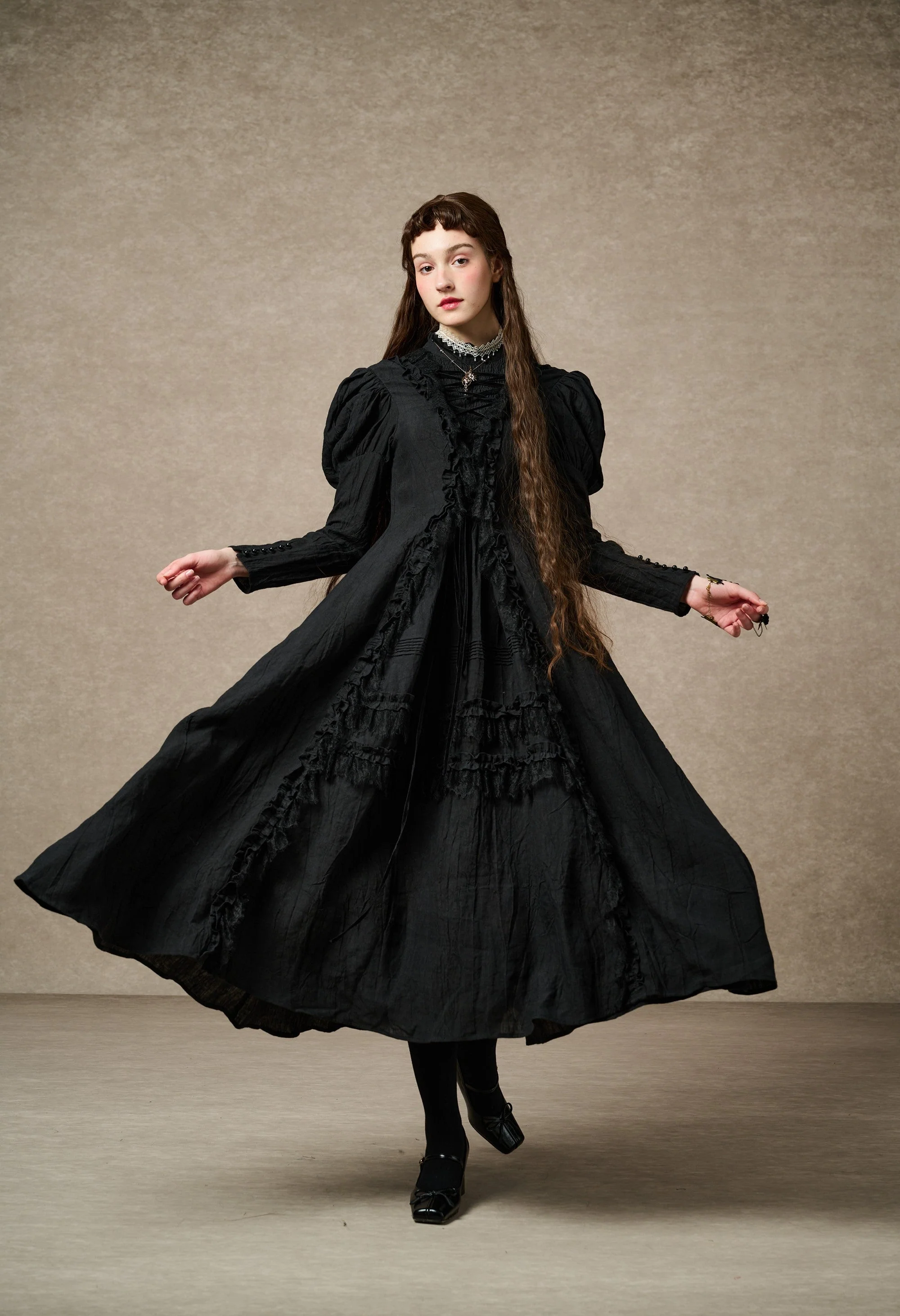 Elizabeth 15 | Victorian Linen Dress - Image 14