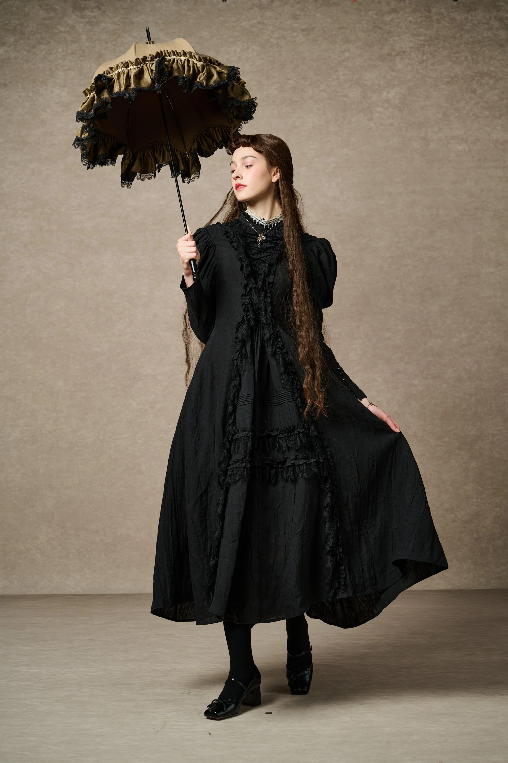 Elizabeth 15 | Victorian Linen Dress - Image 15