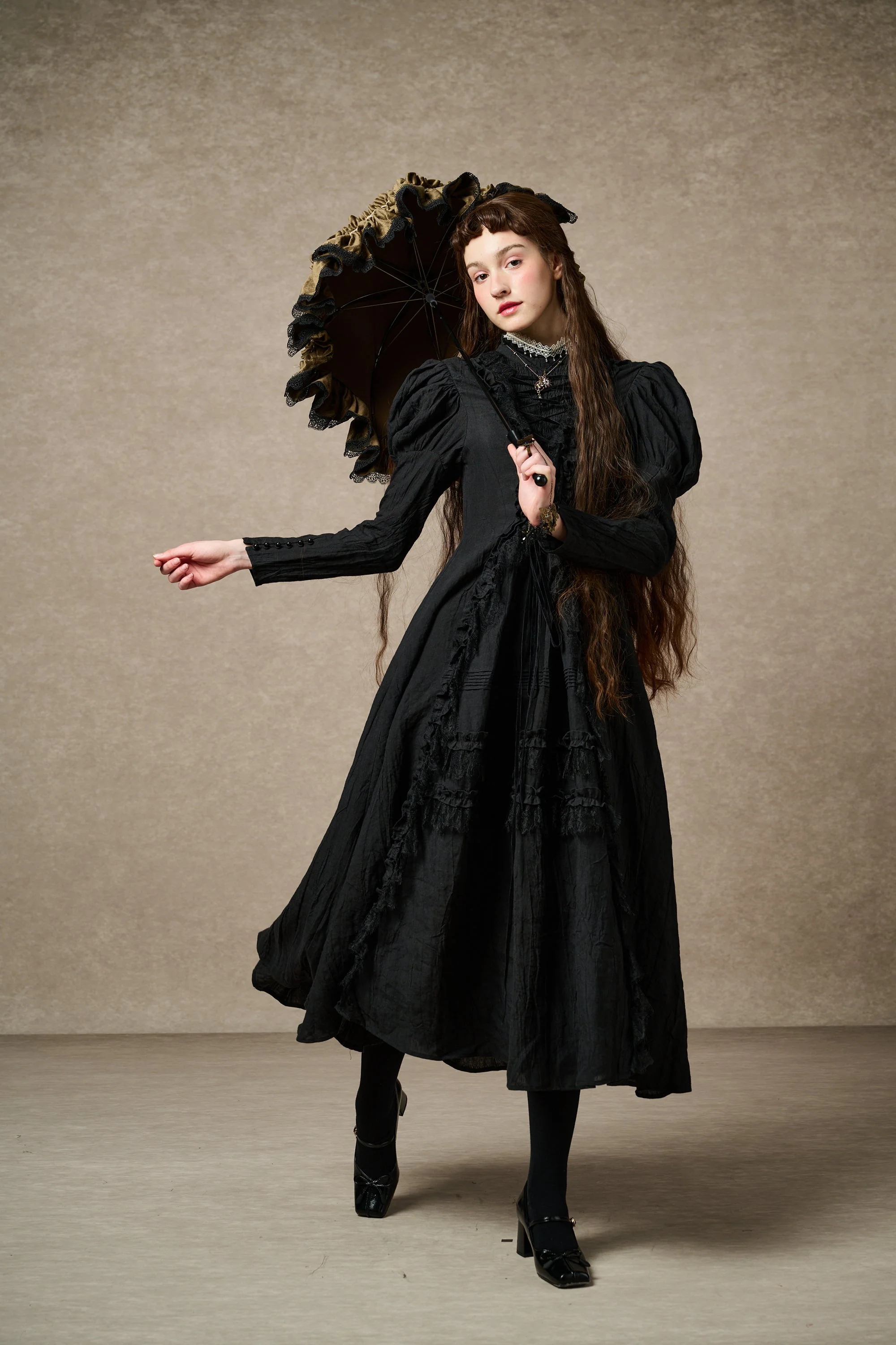 Elizabeth 15 | Victorian Linen Dress - Image 16