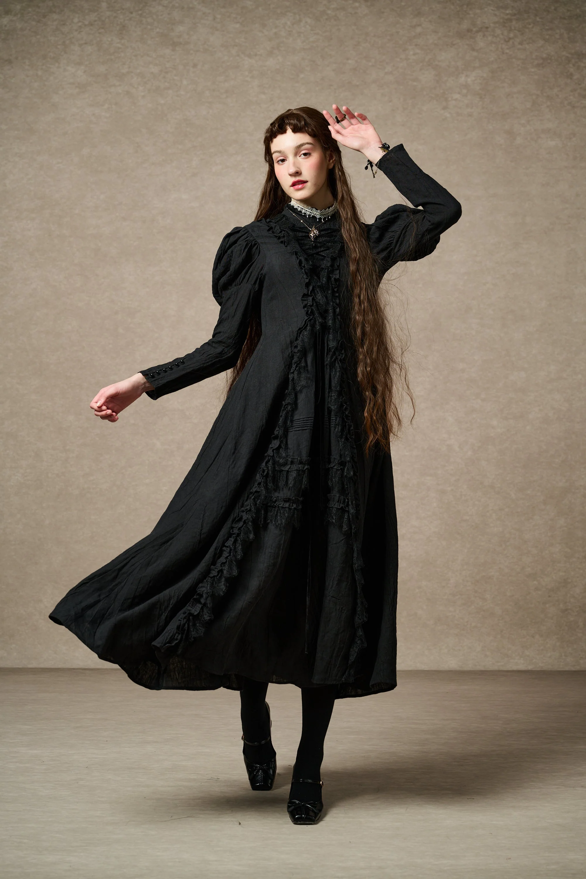 Elizabeth 15 | Victorian Linen Dress - Image 18