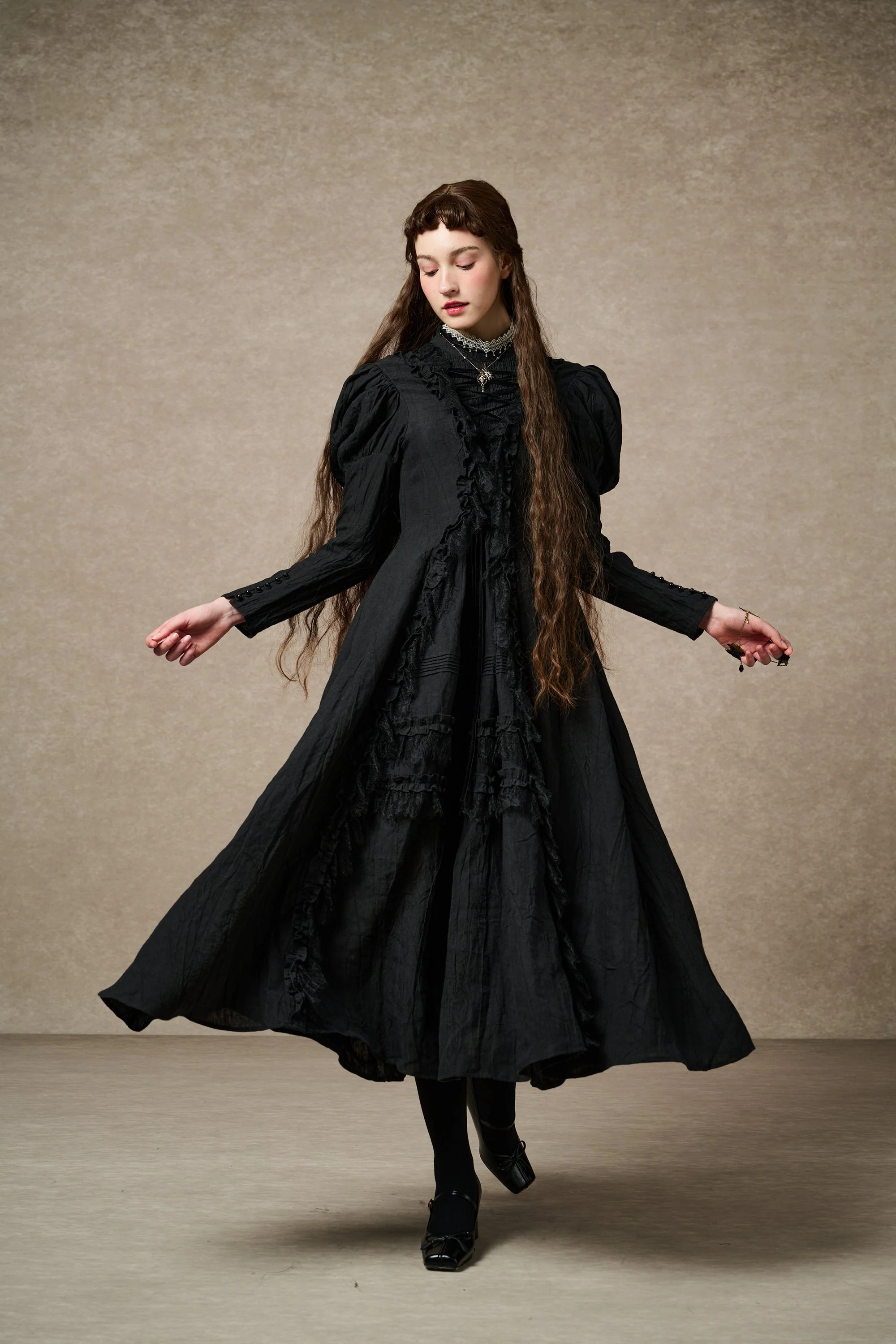Elizabeth 15 | Victorian Linen Dress - Image 22