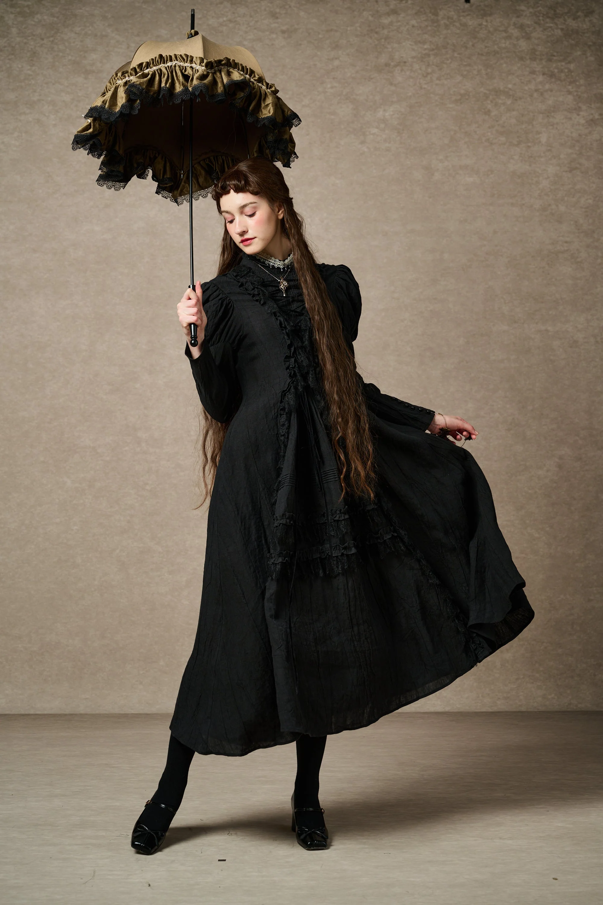 Elizabeth 15 | Victorian Linen Dress - Image 23