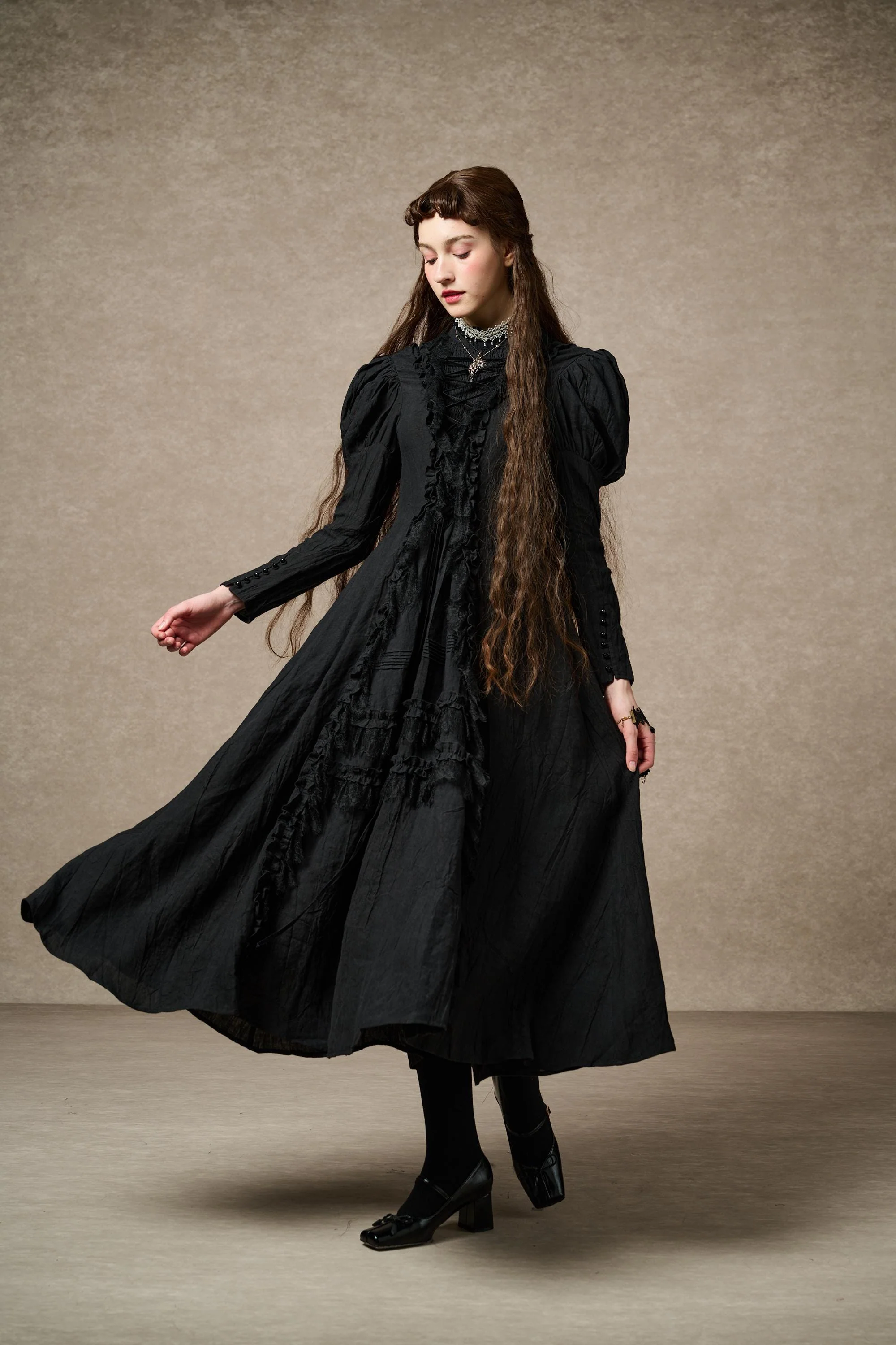 Elizabeth 15 | Victorian Linen Dress - Image 6