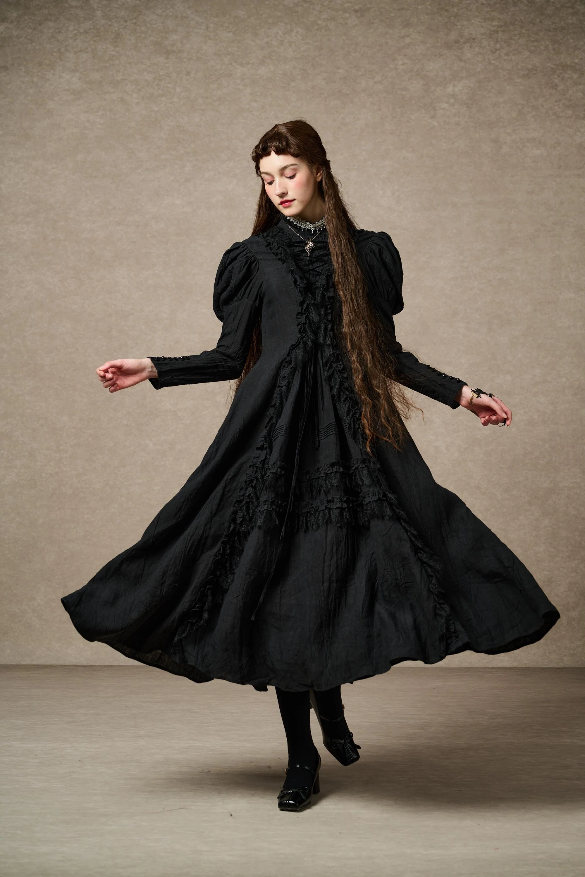 Elizabeth 15 | Victorian Linen Dress - Image 9
