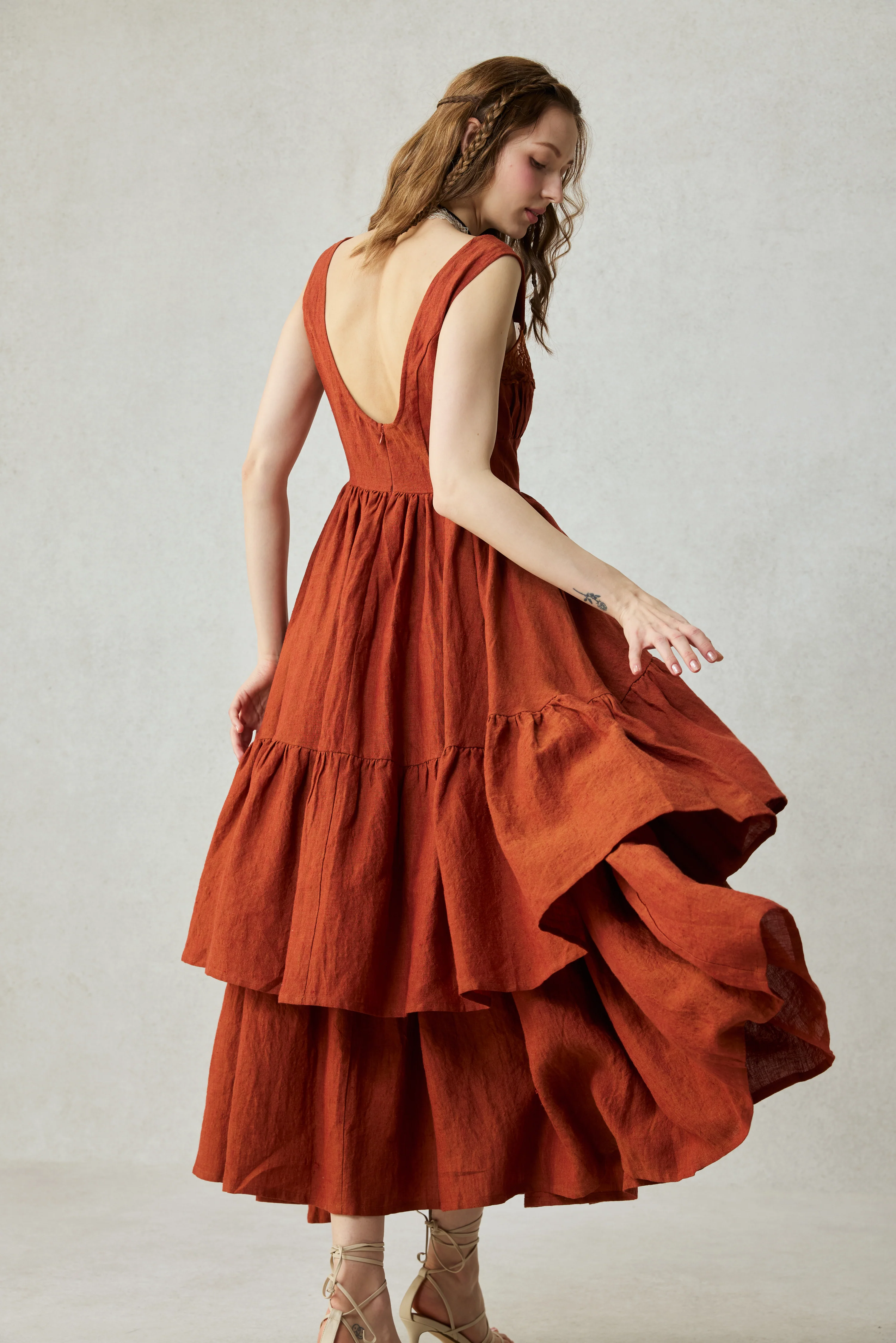 Amélia 29 |Victorian linen dress & skirt （2 pieces) - Image 11