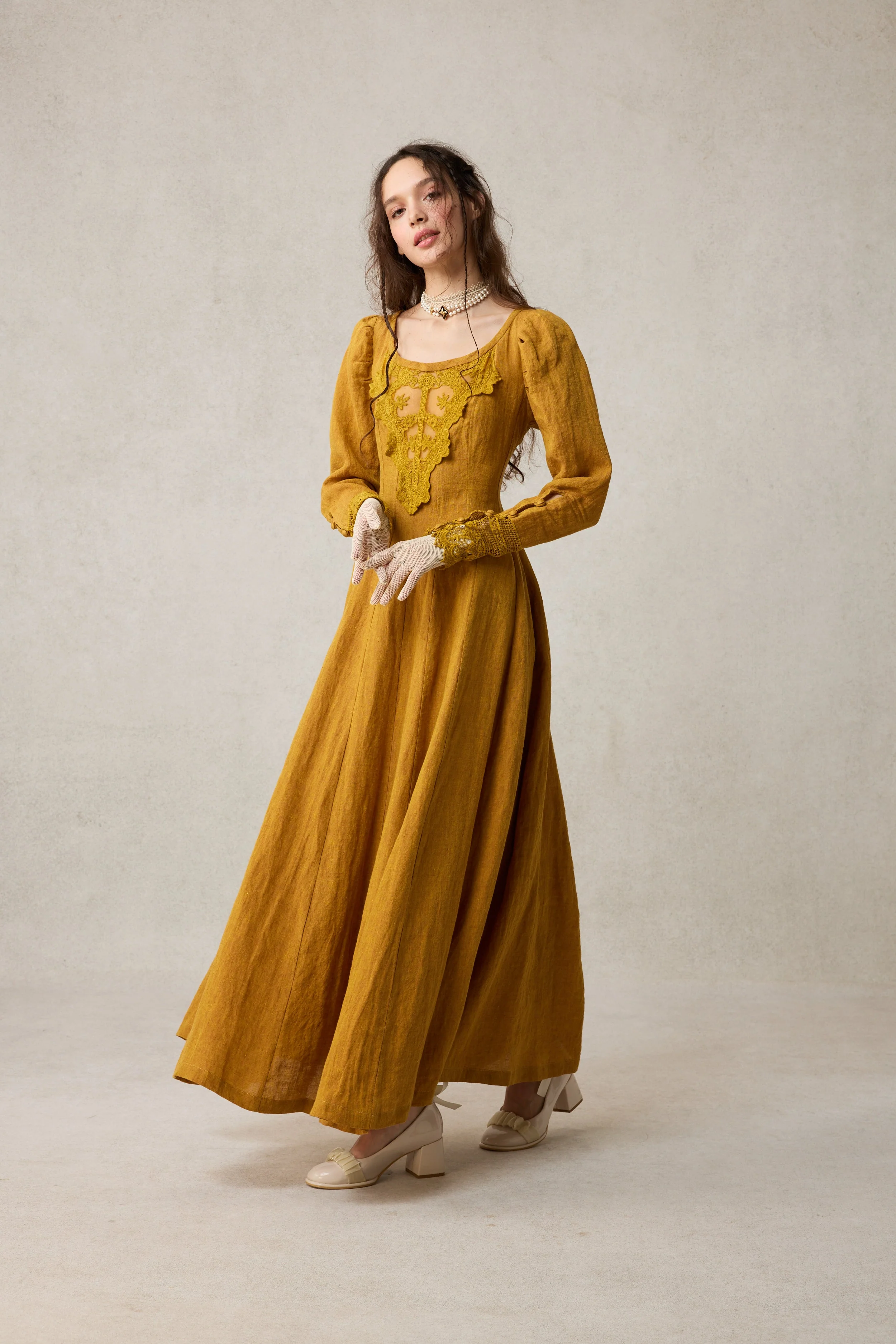 Azalea 23 | Linen Corset Evening Dress - Image 10