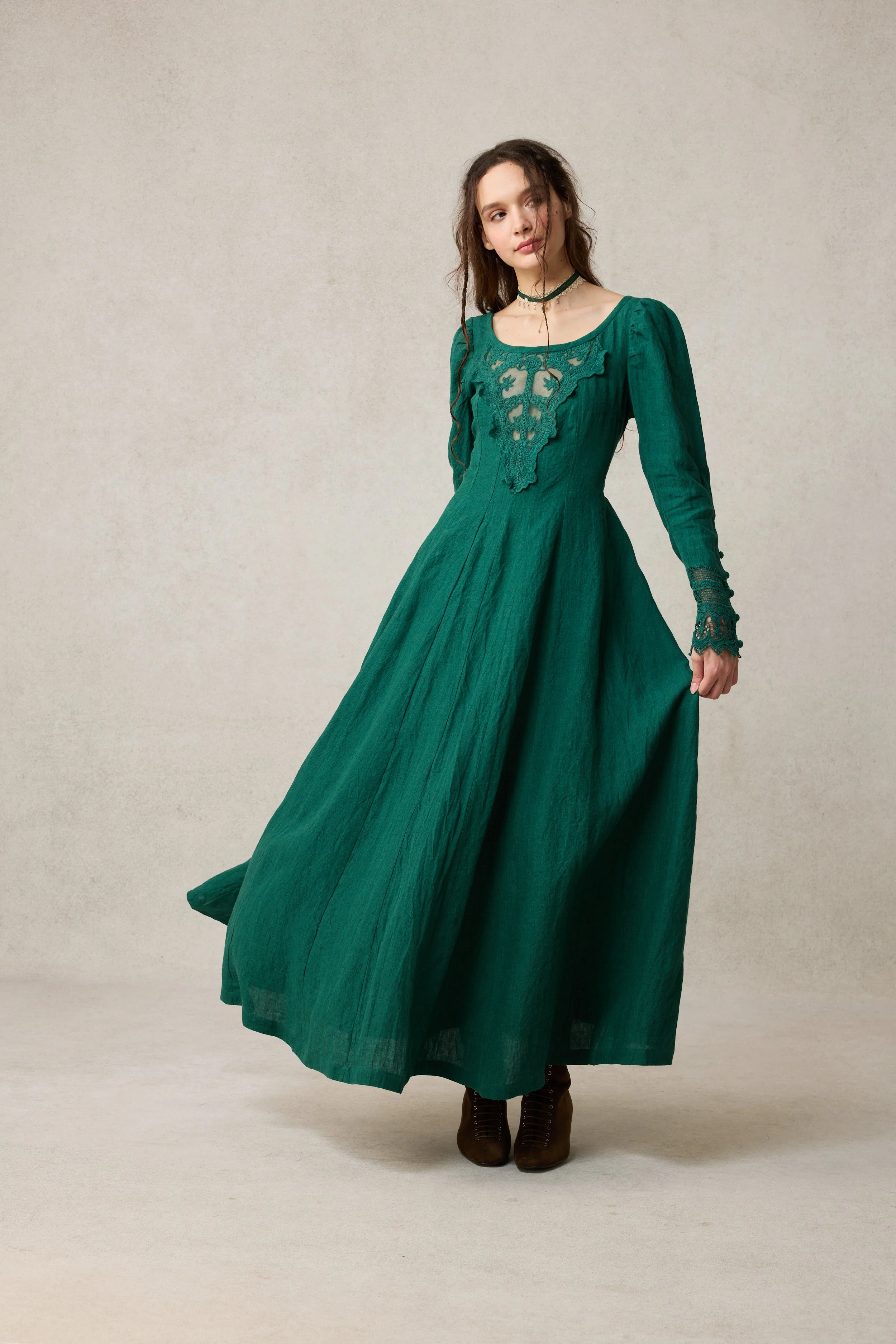 Azalea 23 | Linen Corset Evening Dress - Image 12