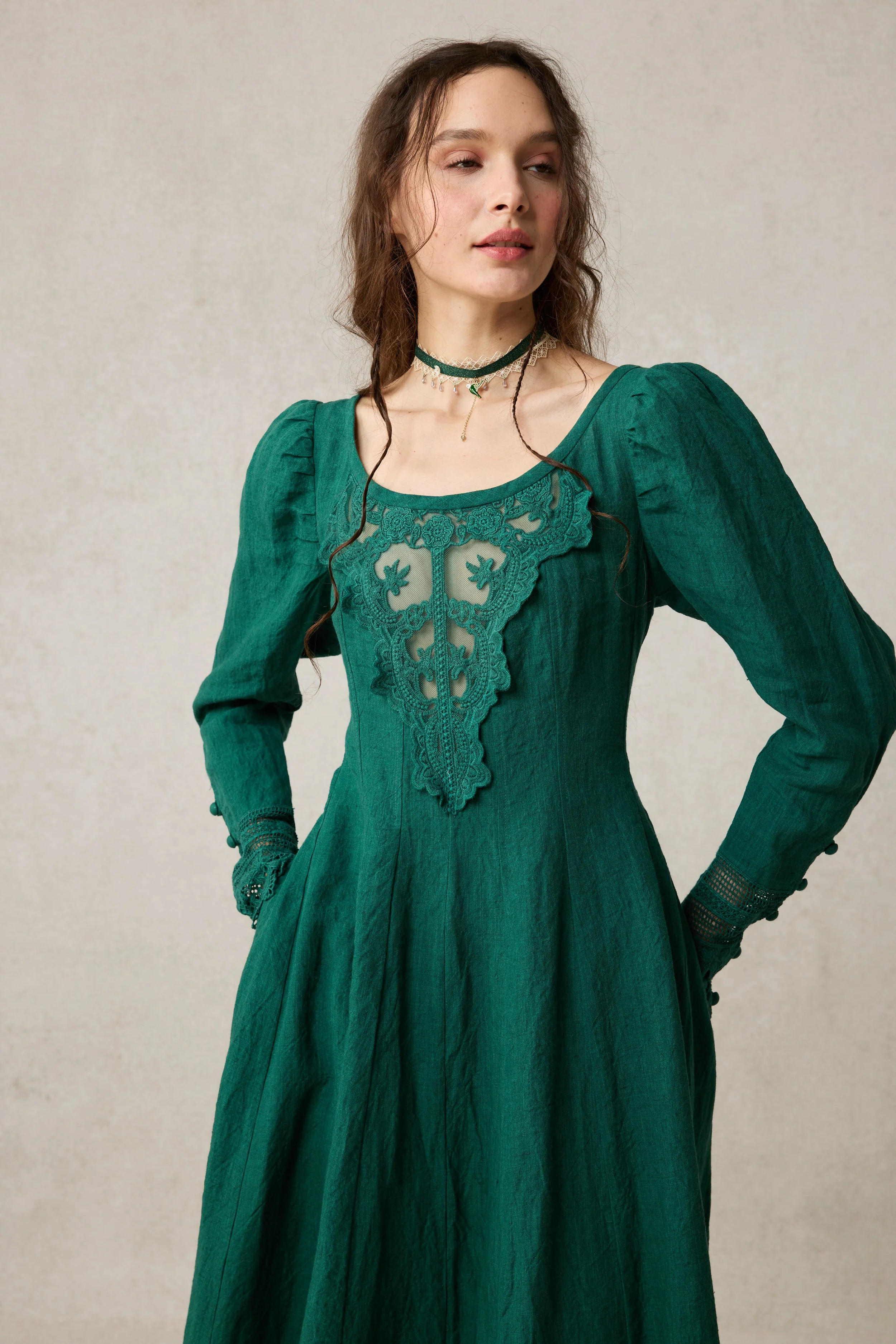Azalea 23 | Linen Corset Evening Dress - Image 13