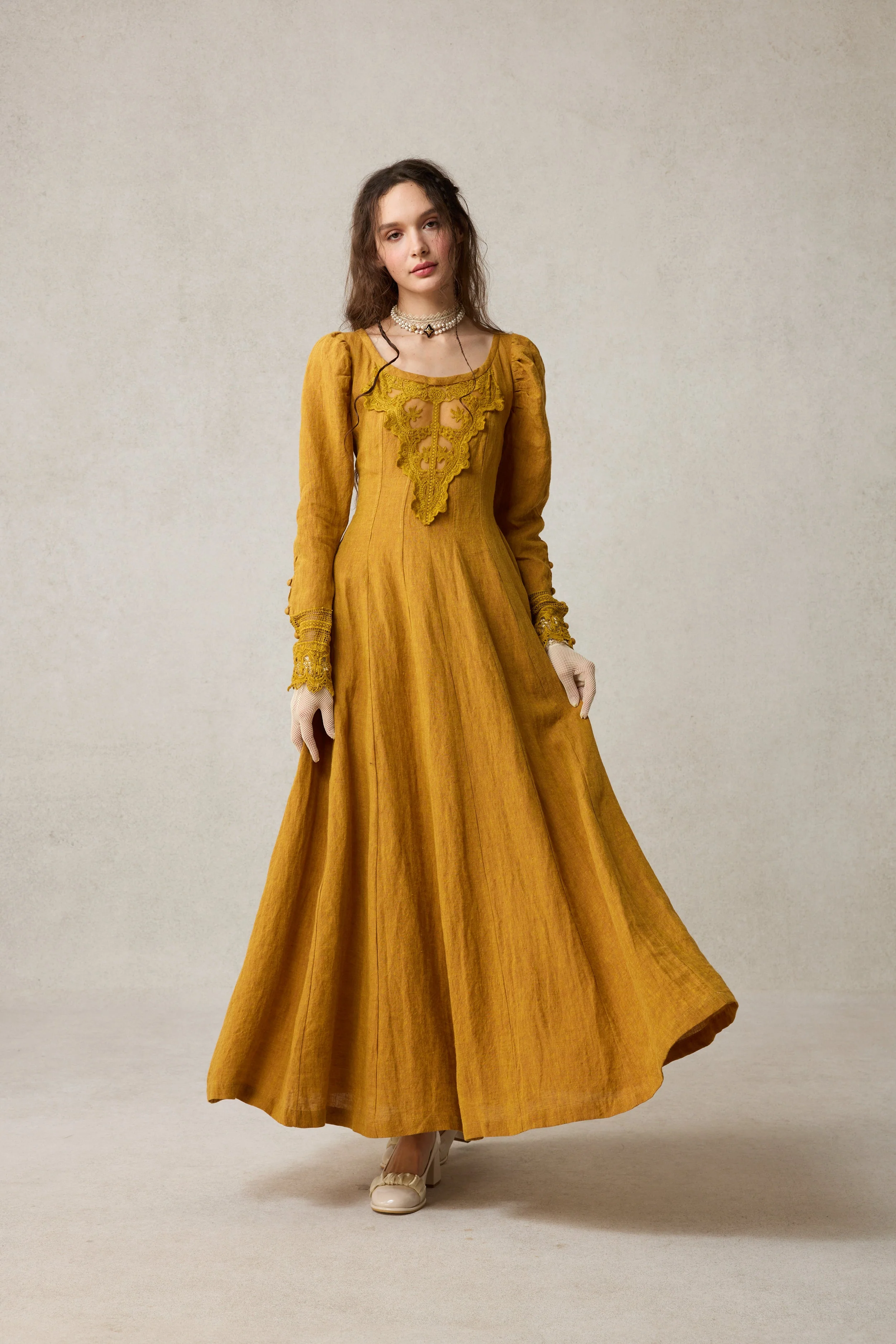 Azalea 23 | Linen Corset Evening Dress - Image 3