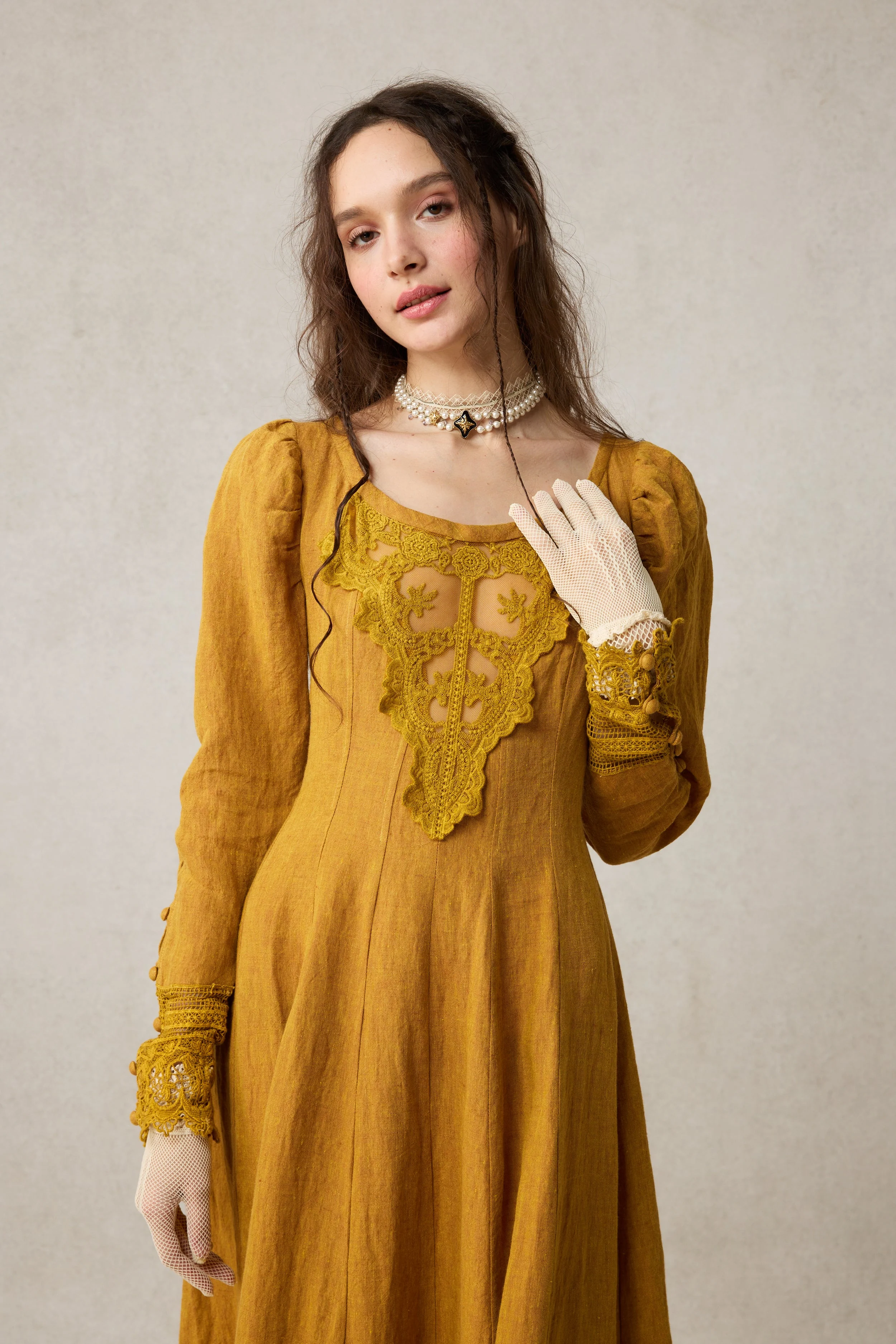 Azalea 23 | Linen Corset Evening Dress - Image 4