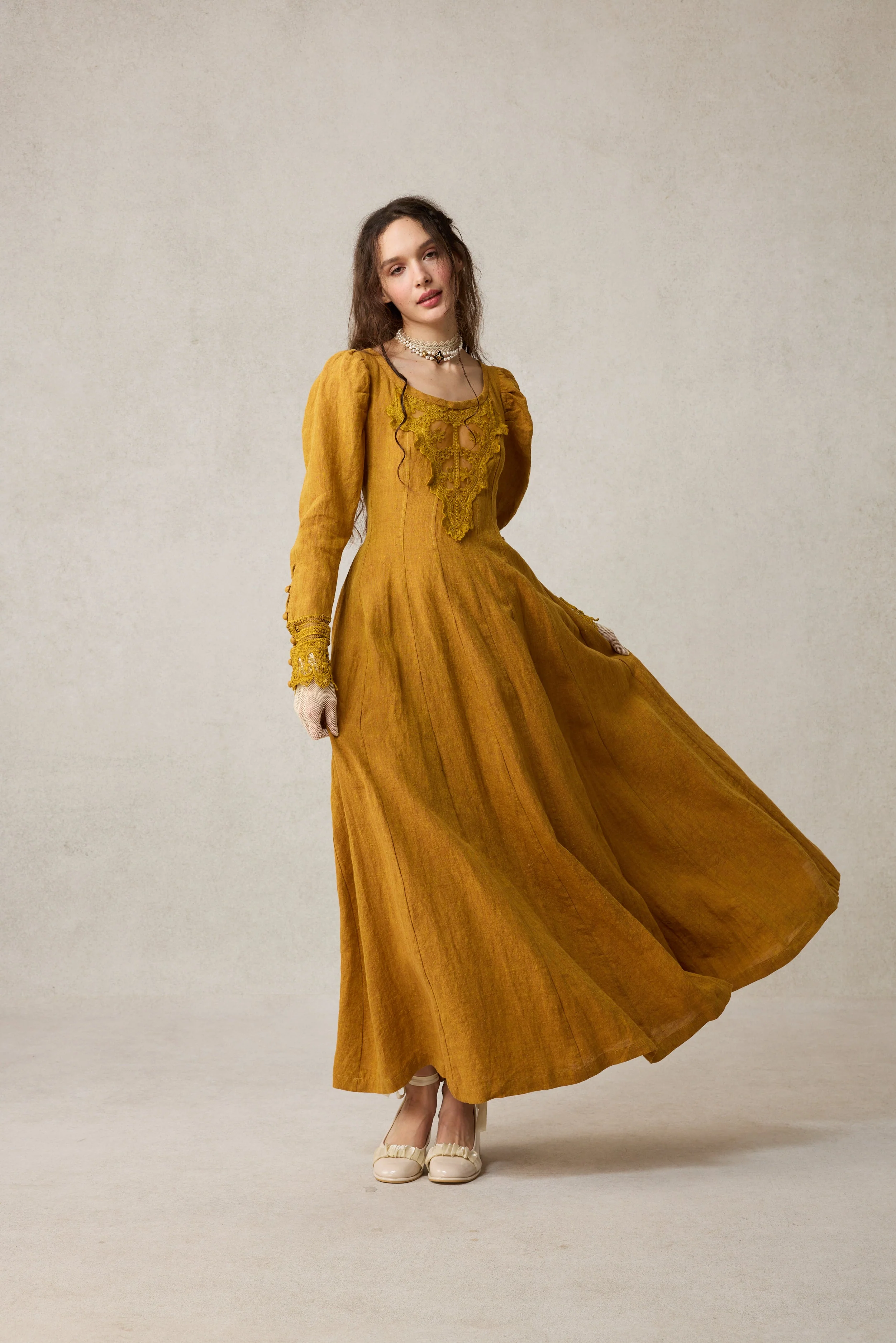 Azalea 23 | Linen Corset Evening Dress - Image 6