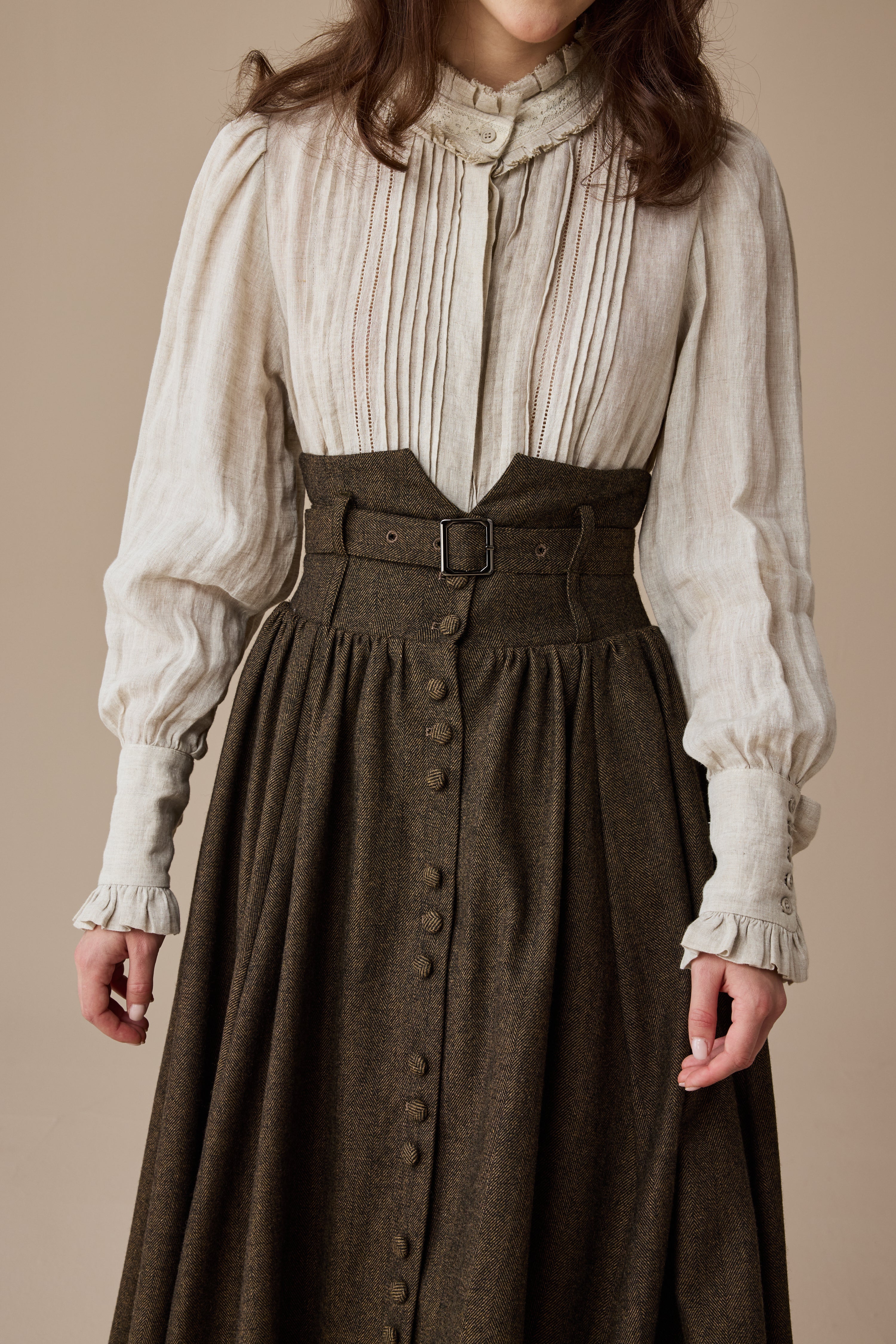 Bette 28 | Retro Belted Wool Skirt - Image 10