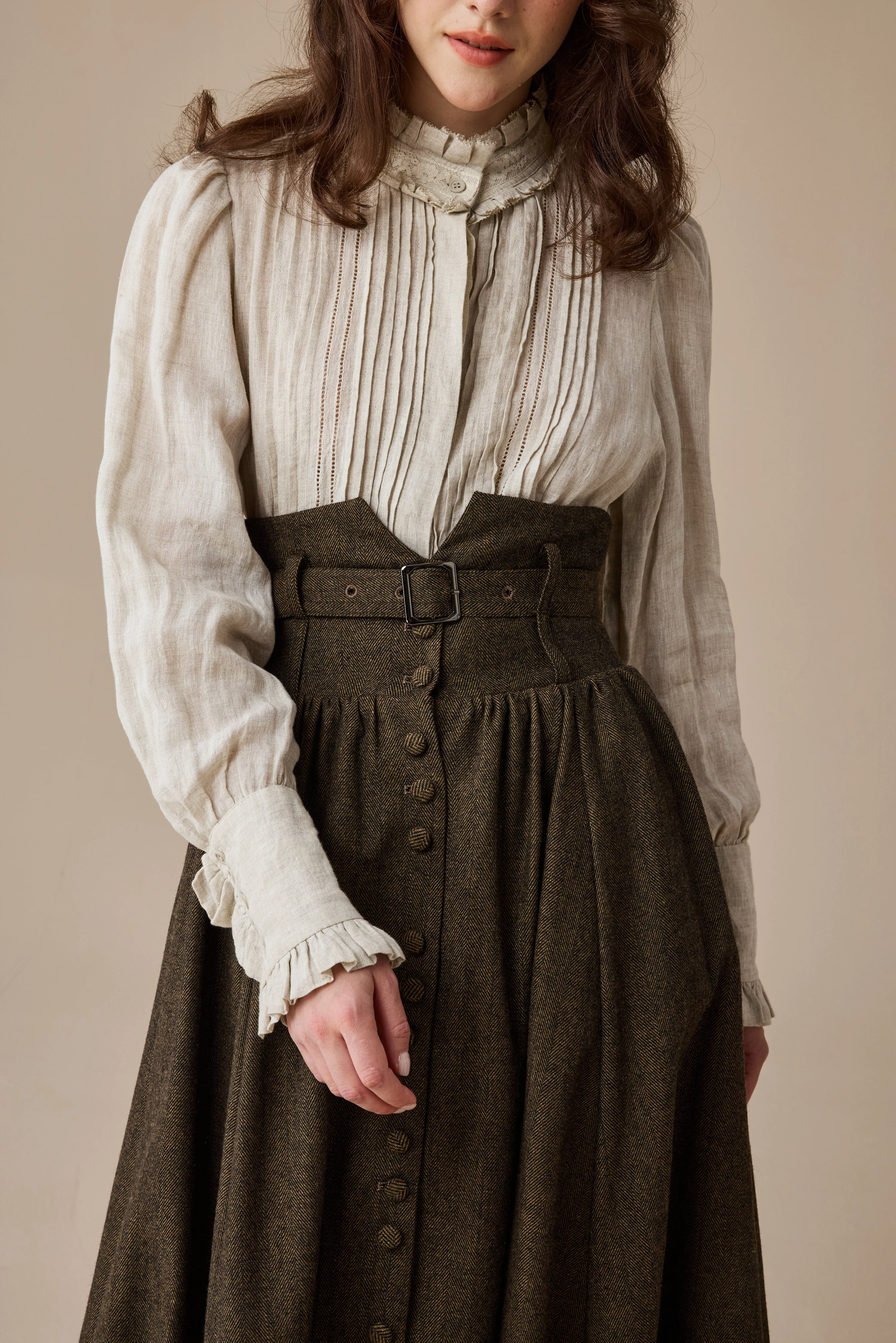 Bette 28 | Retro Belted Wool Skirt - Image 11