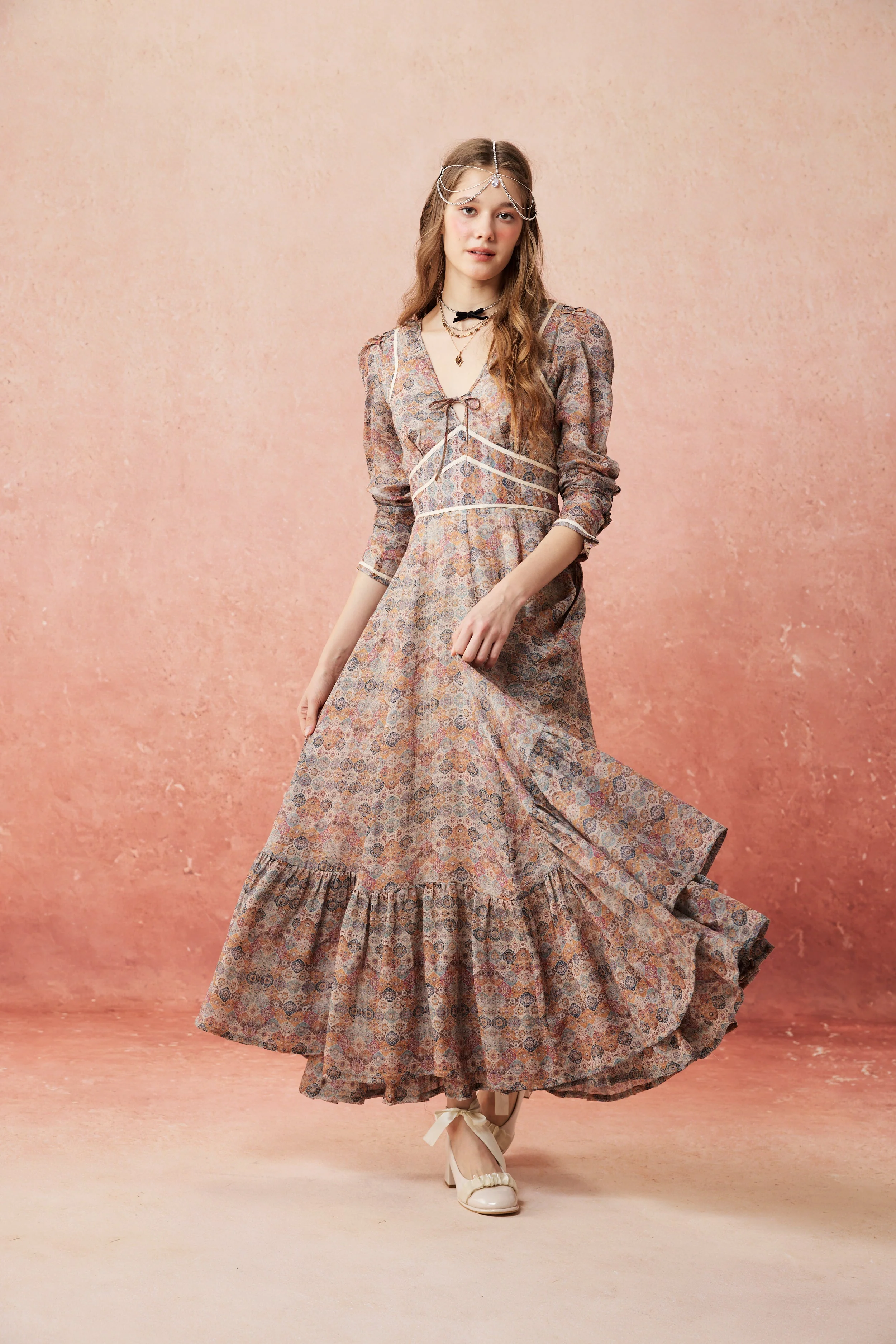 Chelse 19 |Longsleeved Linen Dress Gown - Image 10