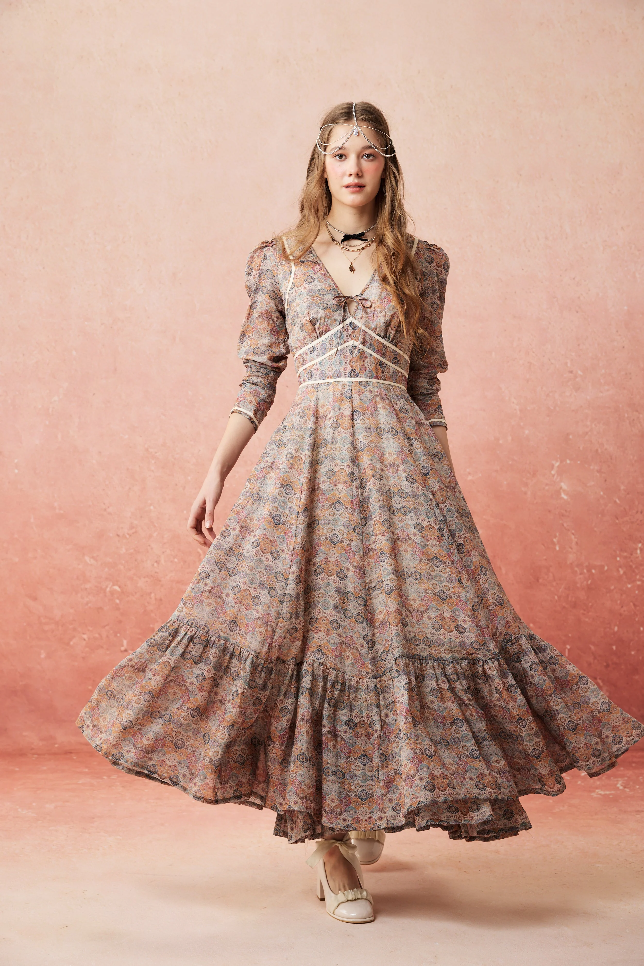 Chelse 19 |Longsleeved Linen Dress Gown - Image 11