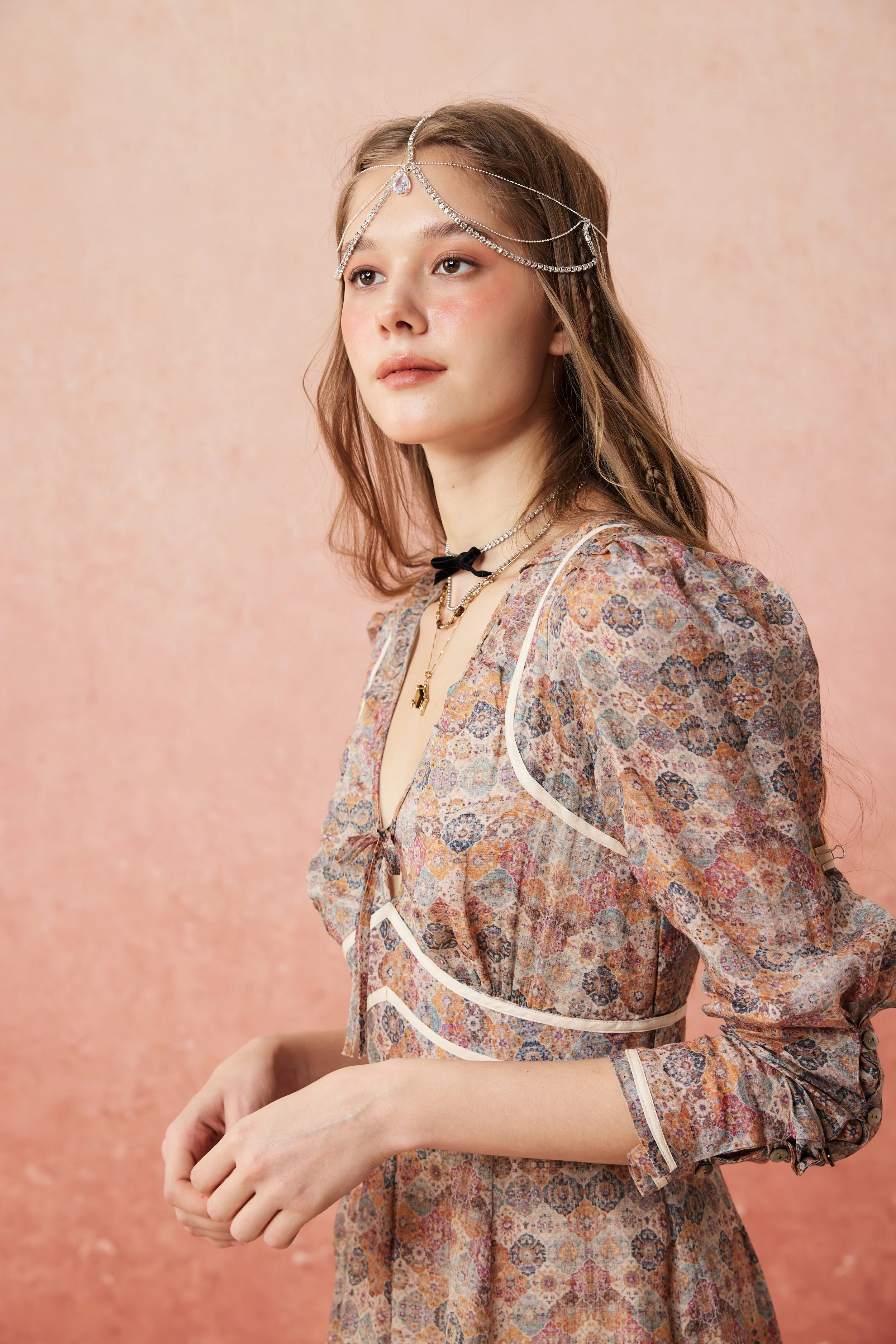 Chelse 19 |Longsleeved Linen Dress Gown - Image 13