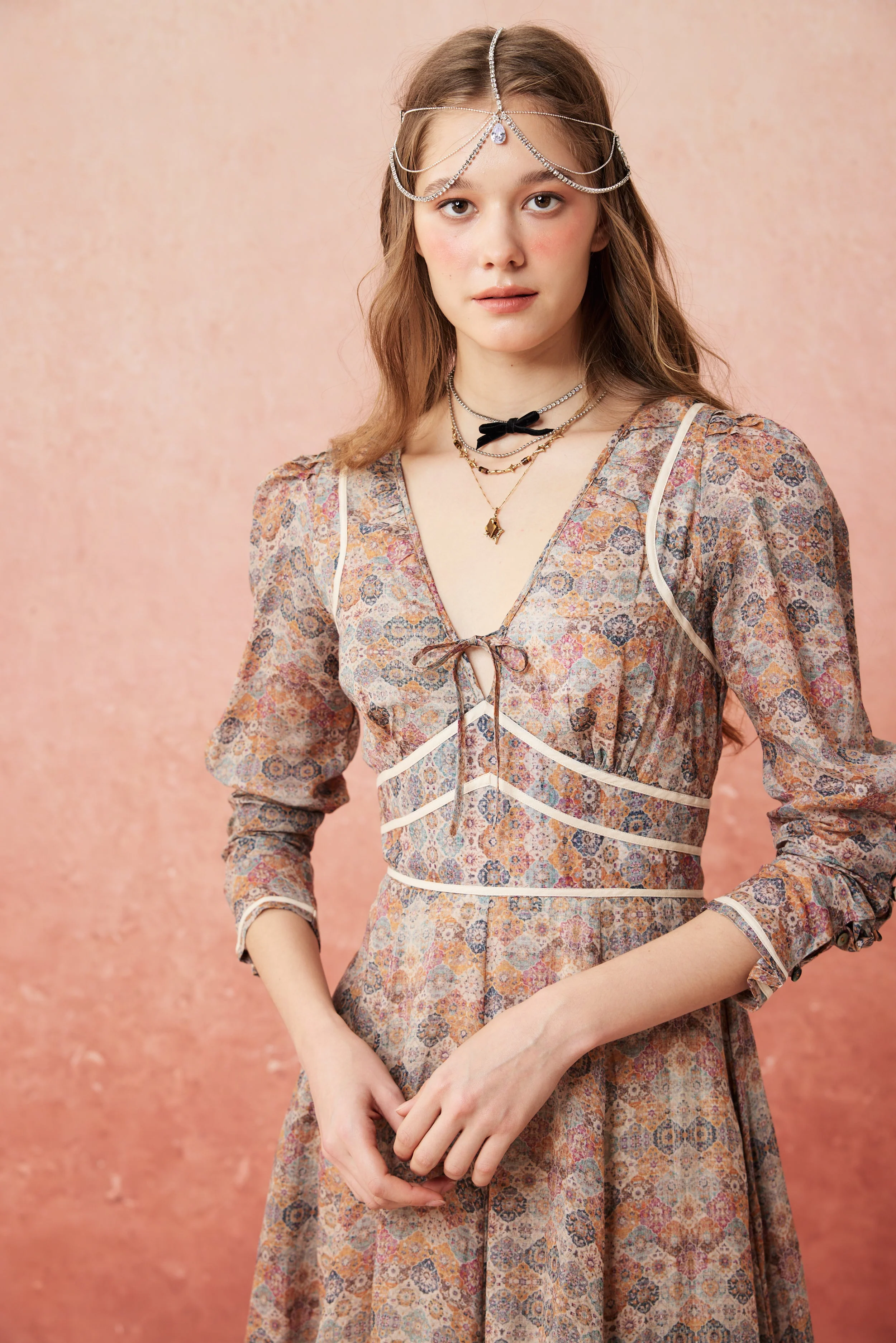Chelse 19 |Longsleeved Linen Dress Gown - Image 14