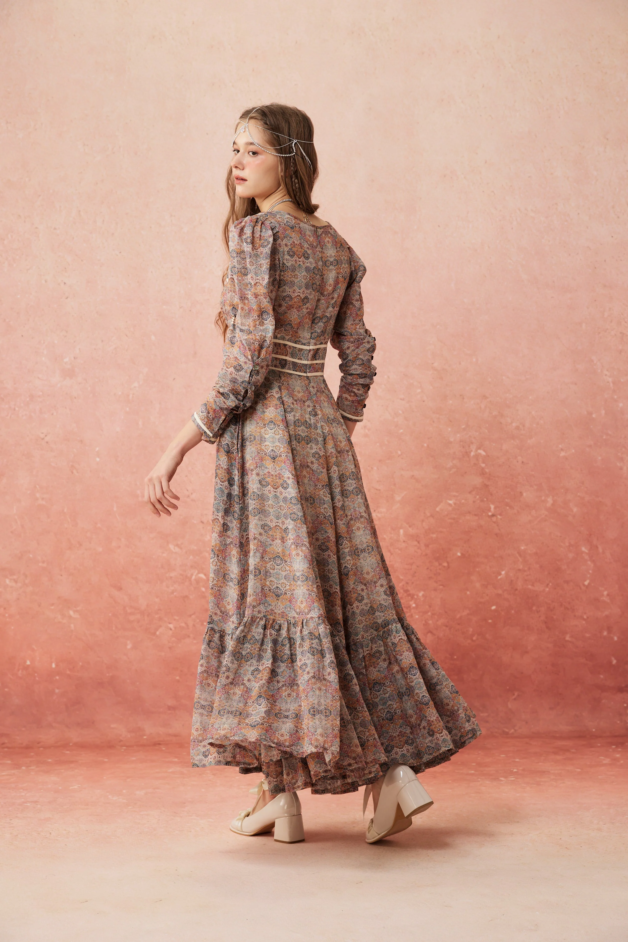 Chelse 19 |Longsleeved Linen Dress Gown - Image 16
