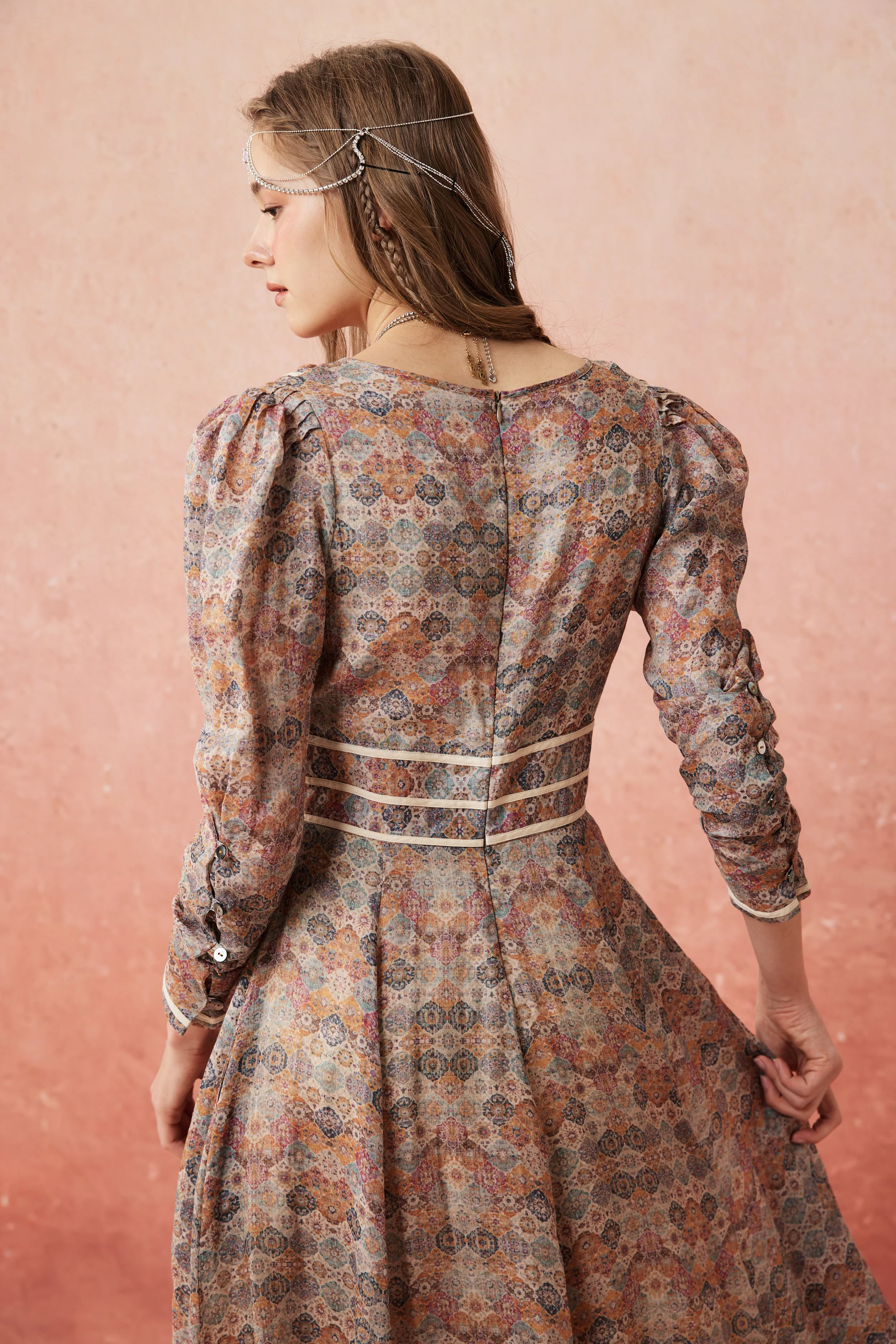 Chelse 19 |Longsleeved Linen Dress Gown - Image 17