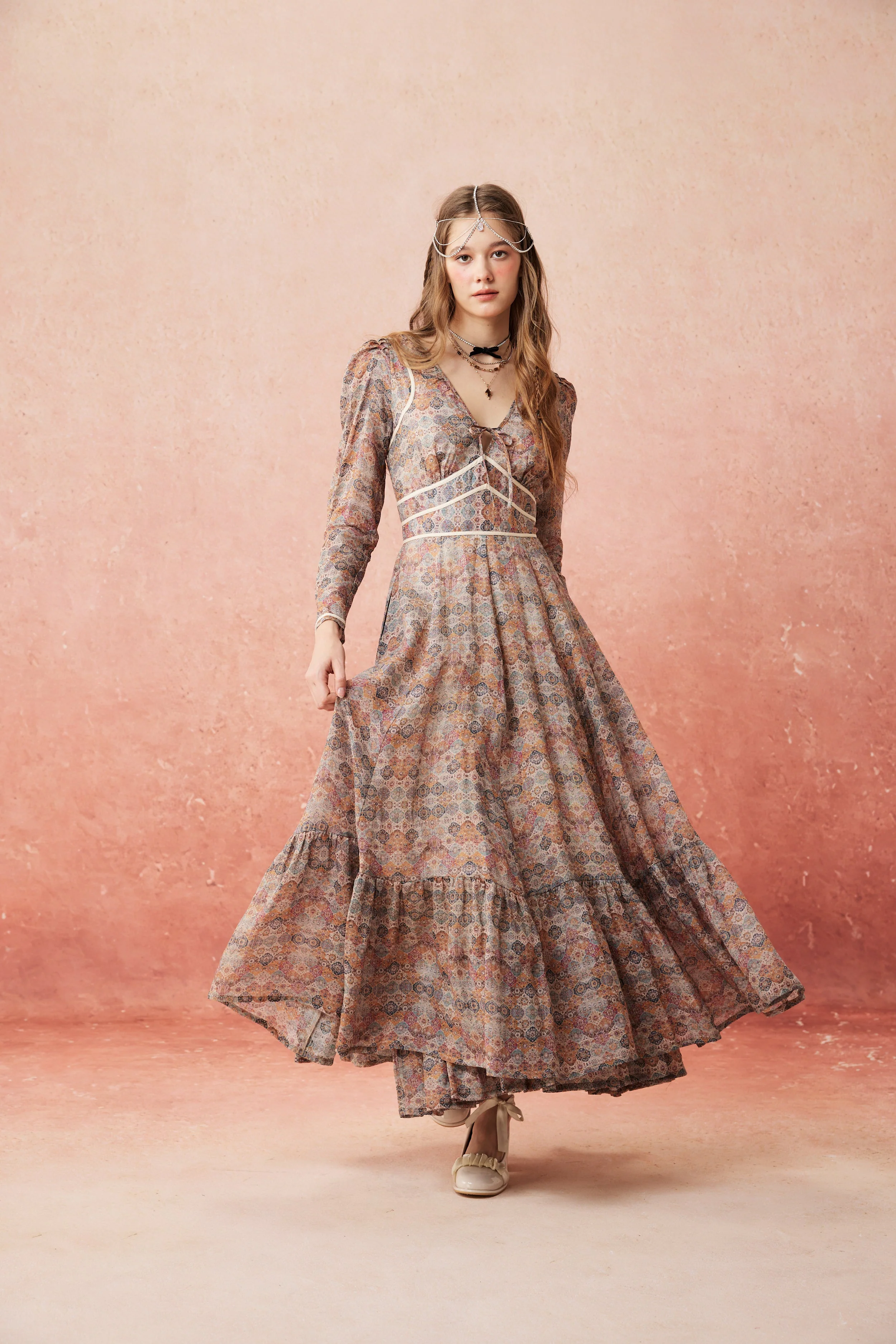 Chelse 19 |Longsleeved Linen Dress Gown - Image 20