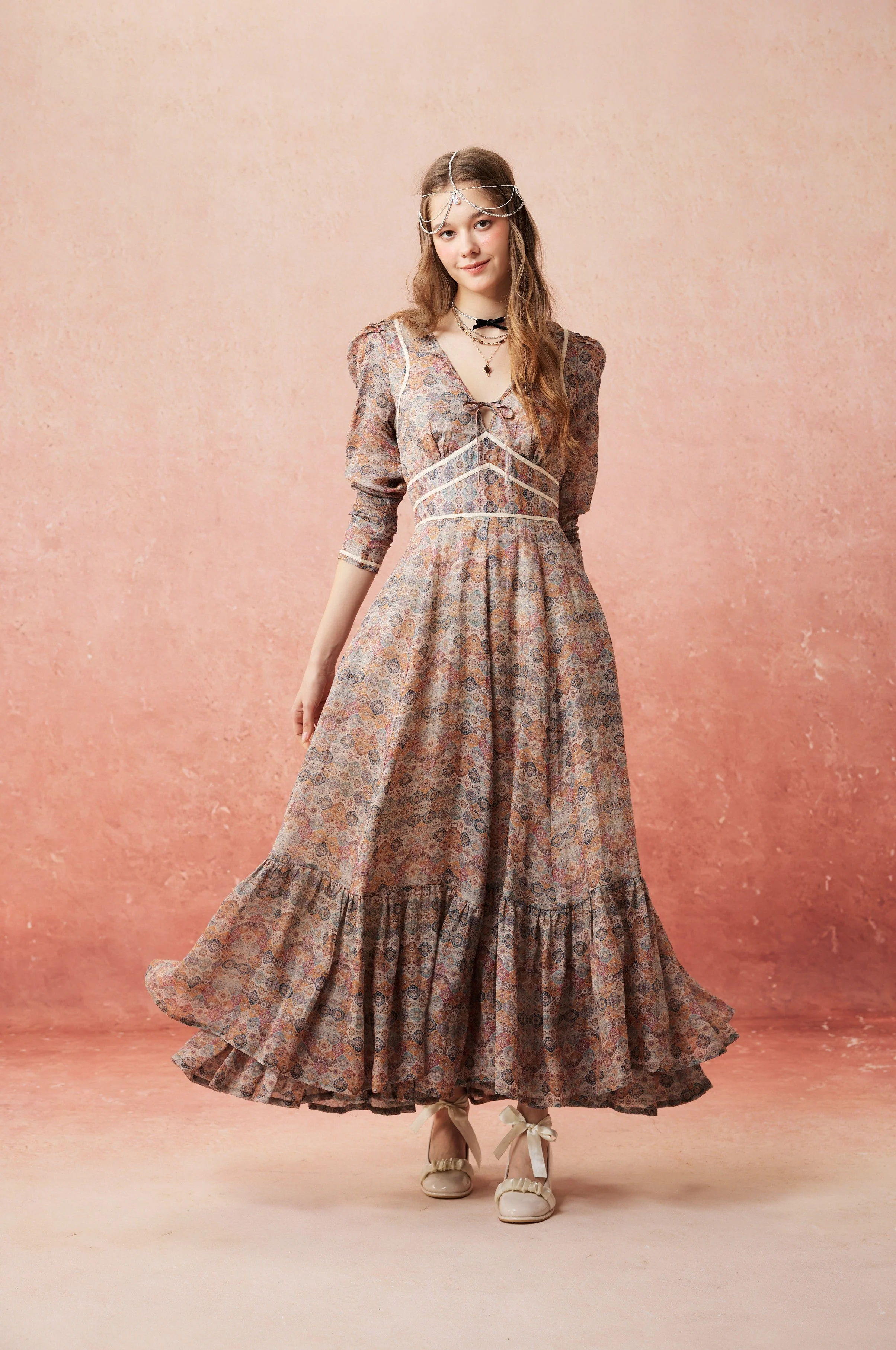 Chelse 19 |Longsleeved Linen Dress Gown - Image 21