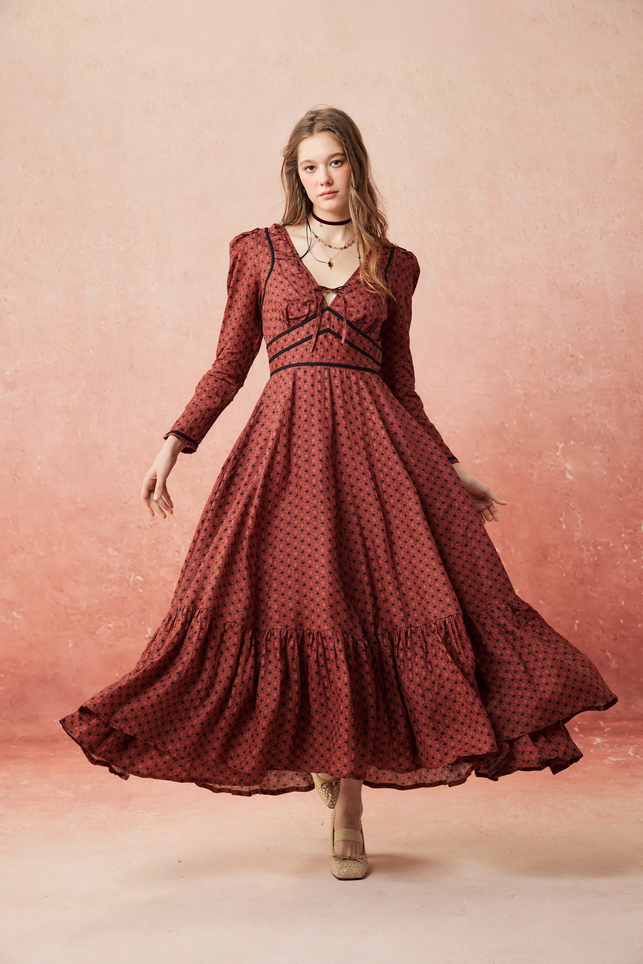 Chelse 19 |Longsleeved Linen Dress Gown - Image 22