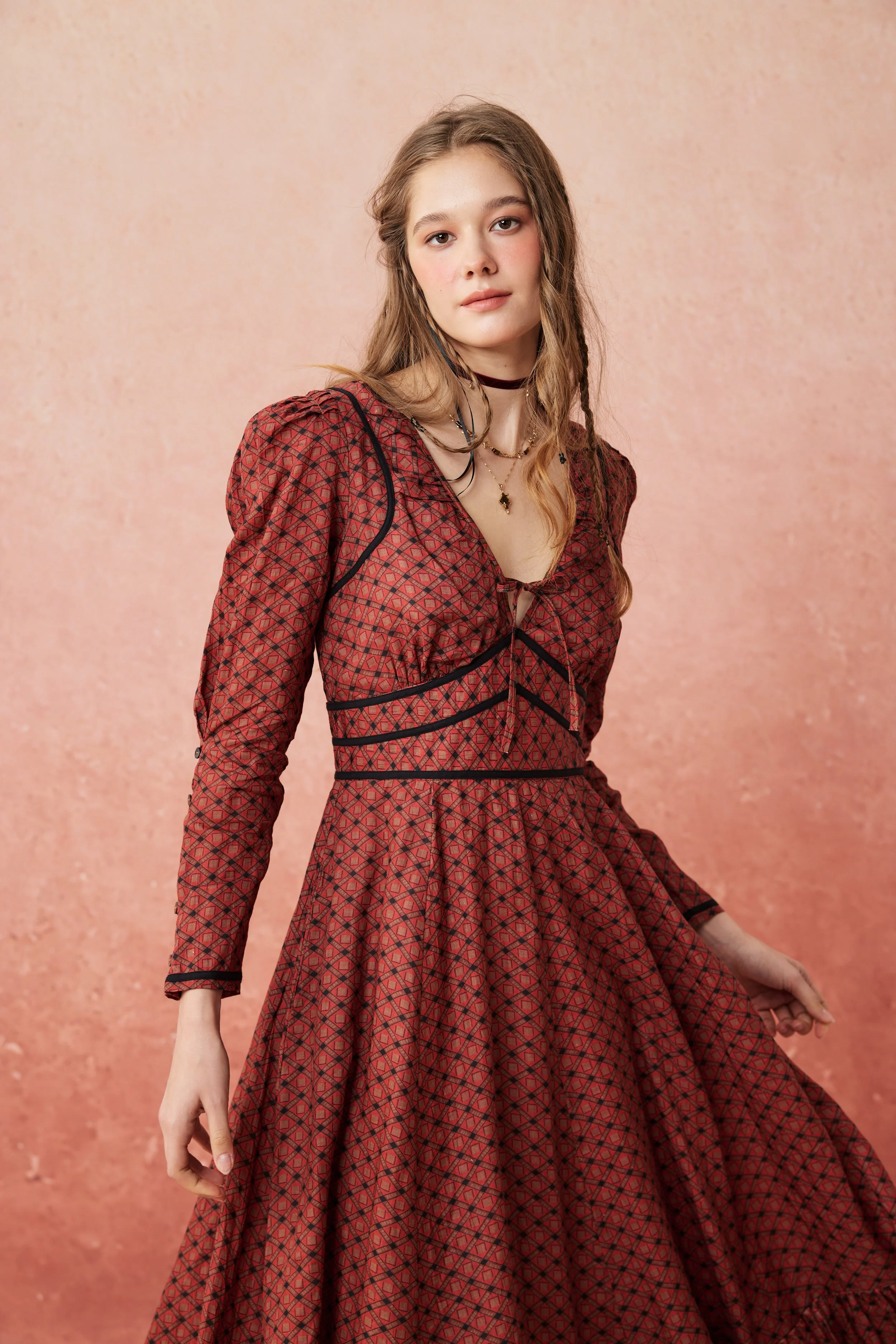 Chelse 19 |Longsleeved Linen Dress Gown - Image 23