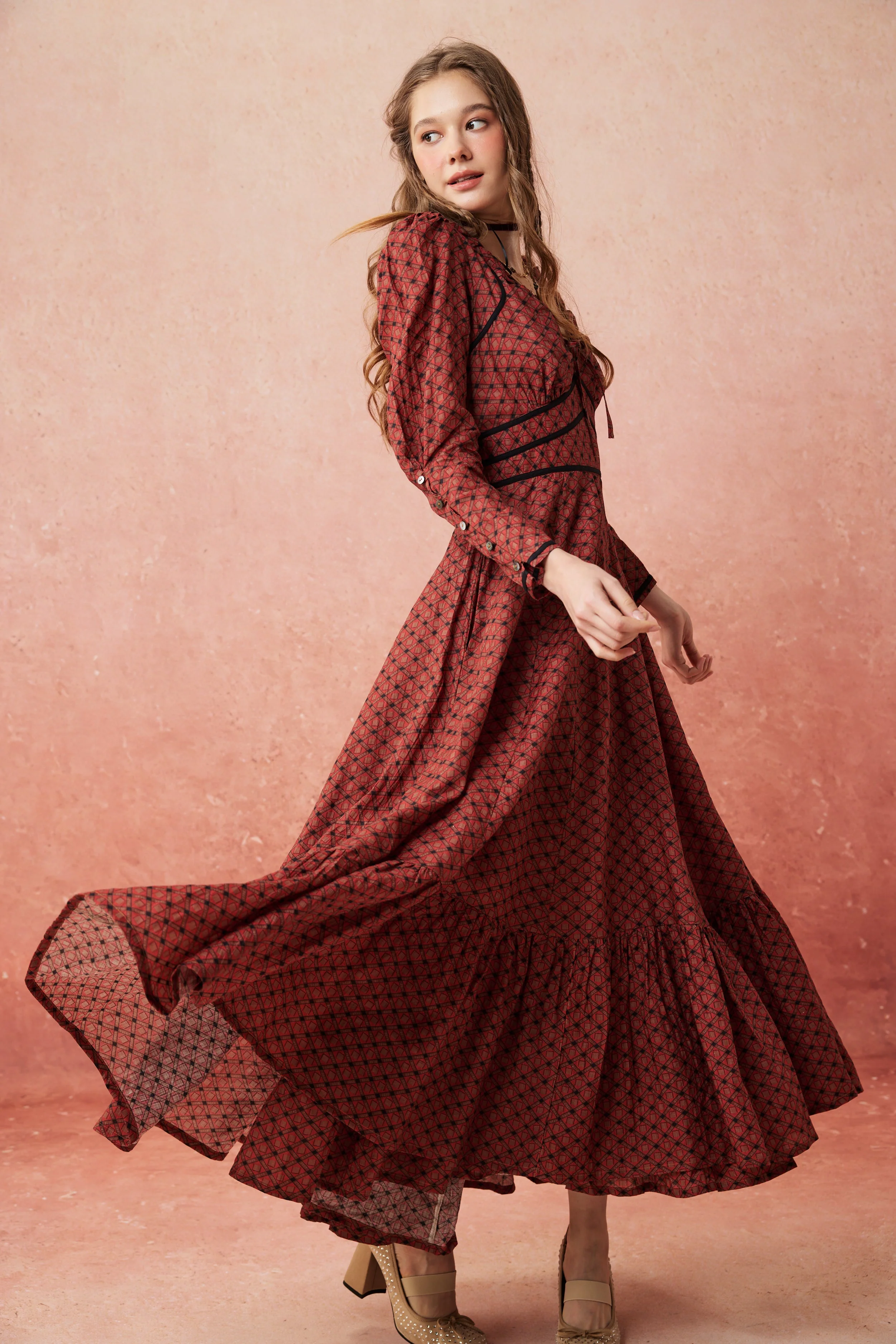 Chelse 19 |Longsleeved Linen Dress Gown - Image 25