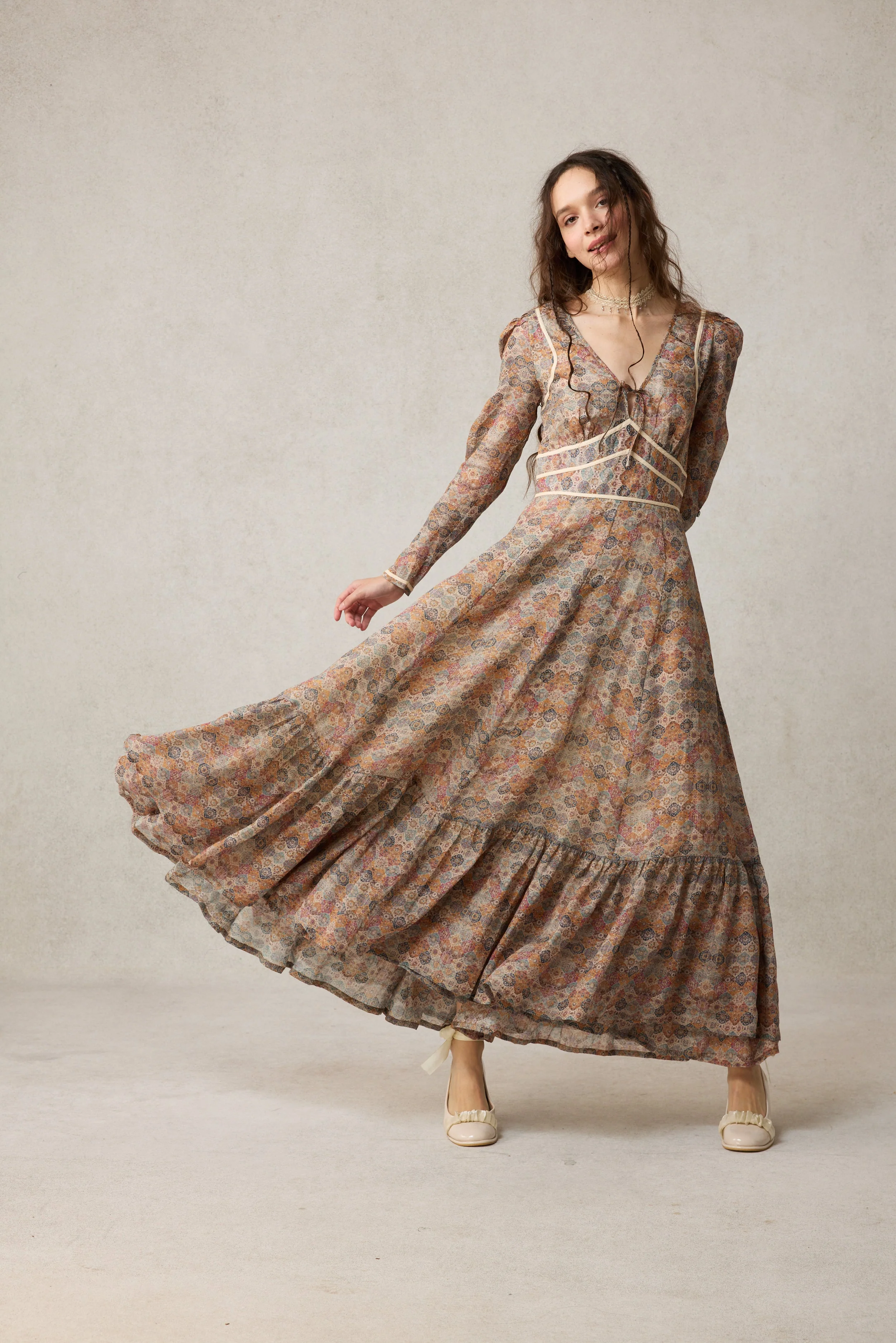 Chelse 19 |Longsleeved Linen Dress Gown - Image 29