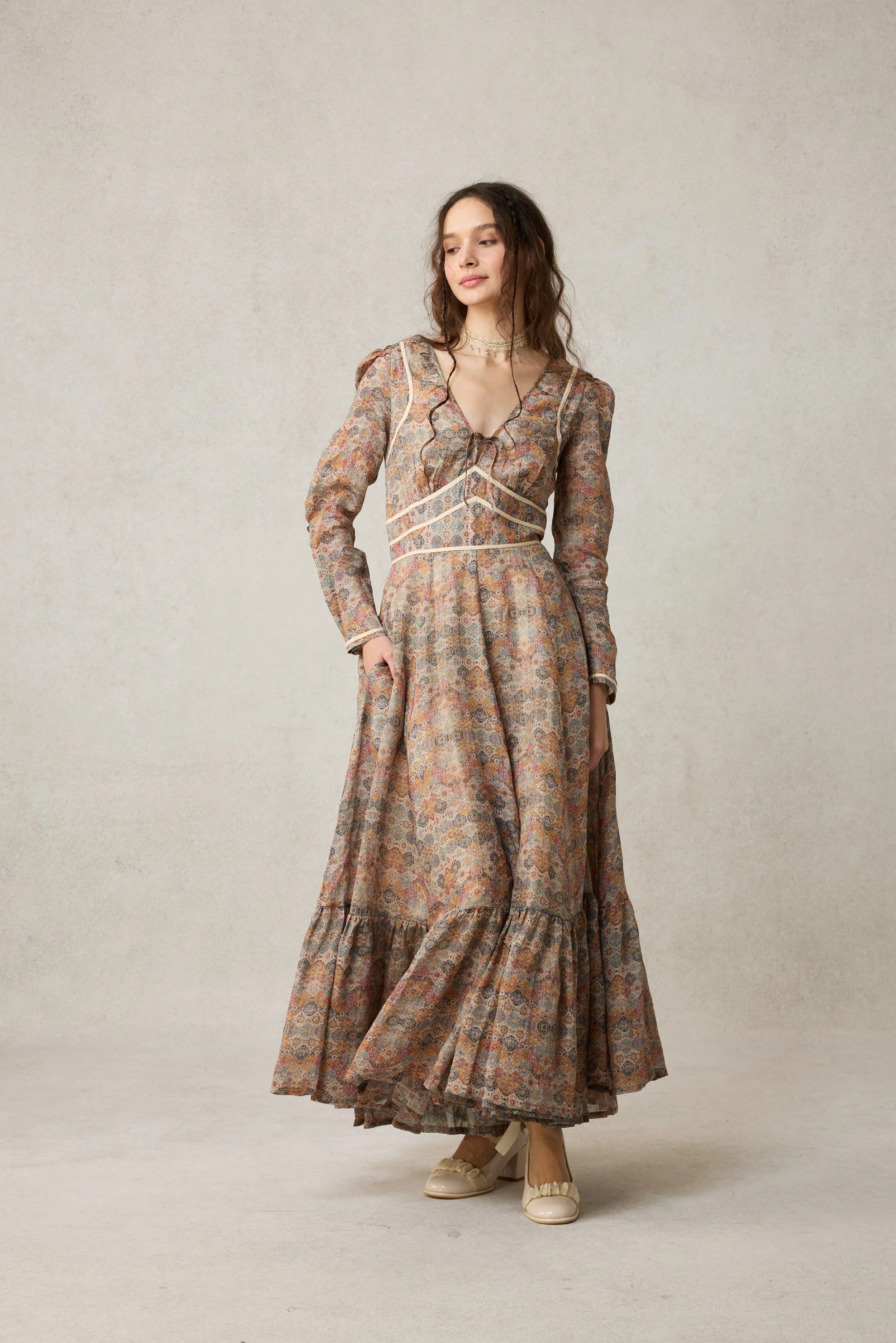 Chelse 19 |Longsleeved Linen Dress Gown - Image 34