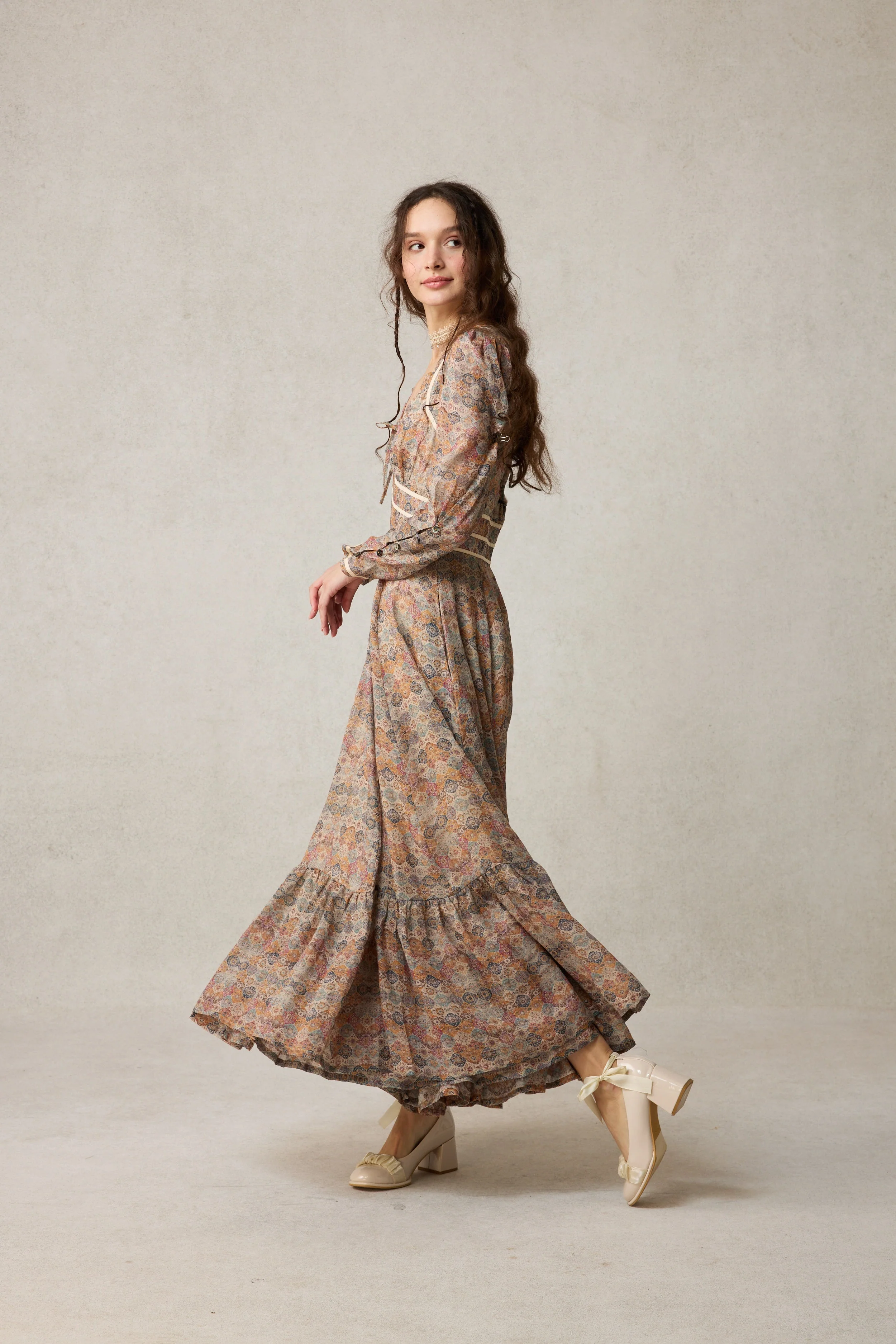 Chelse 19 |Longsleeved Linen Dress Gown - Image 35