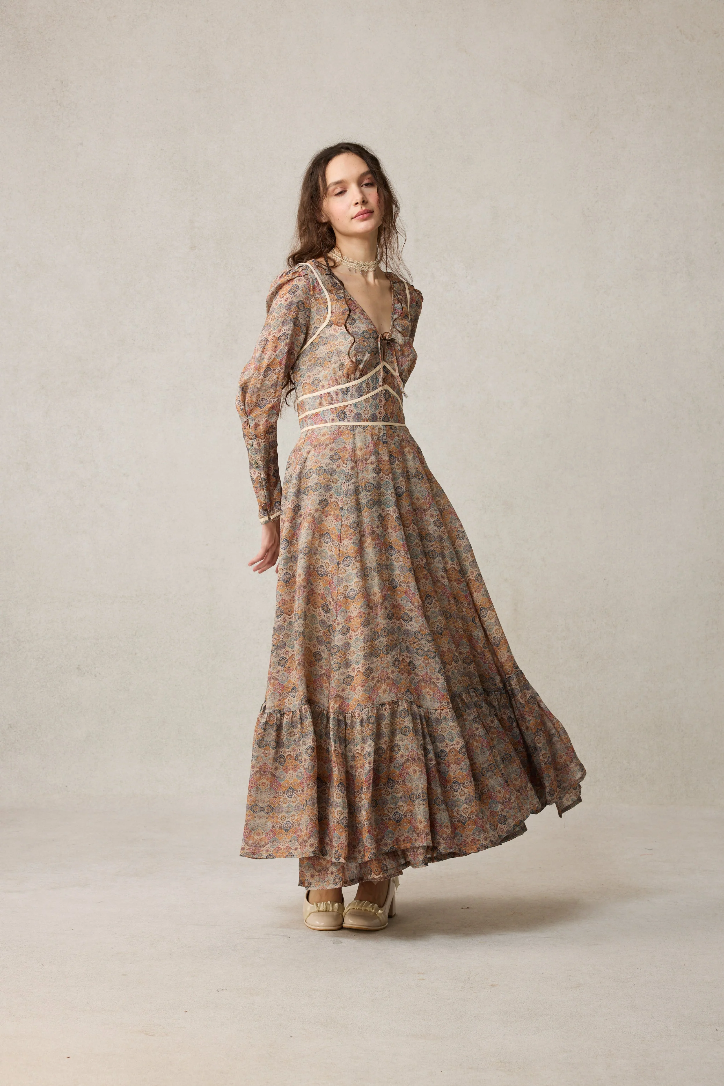 Chelse 19 |Longsleeved Linen Dress Gown - Image 37