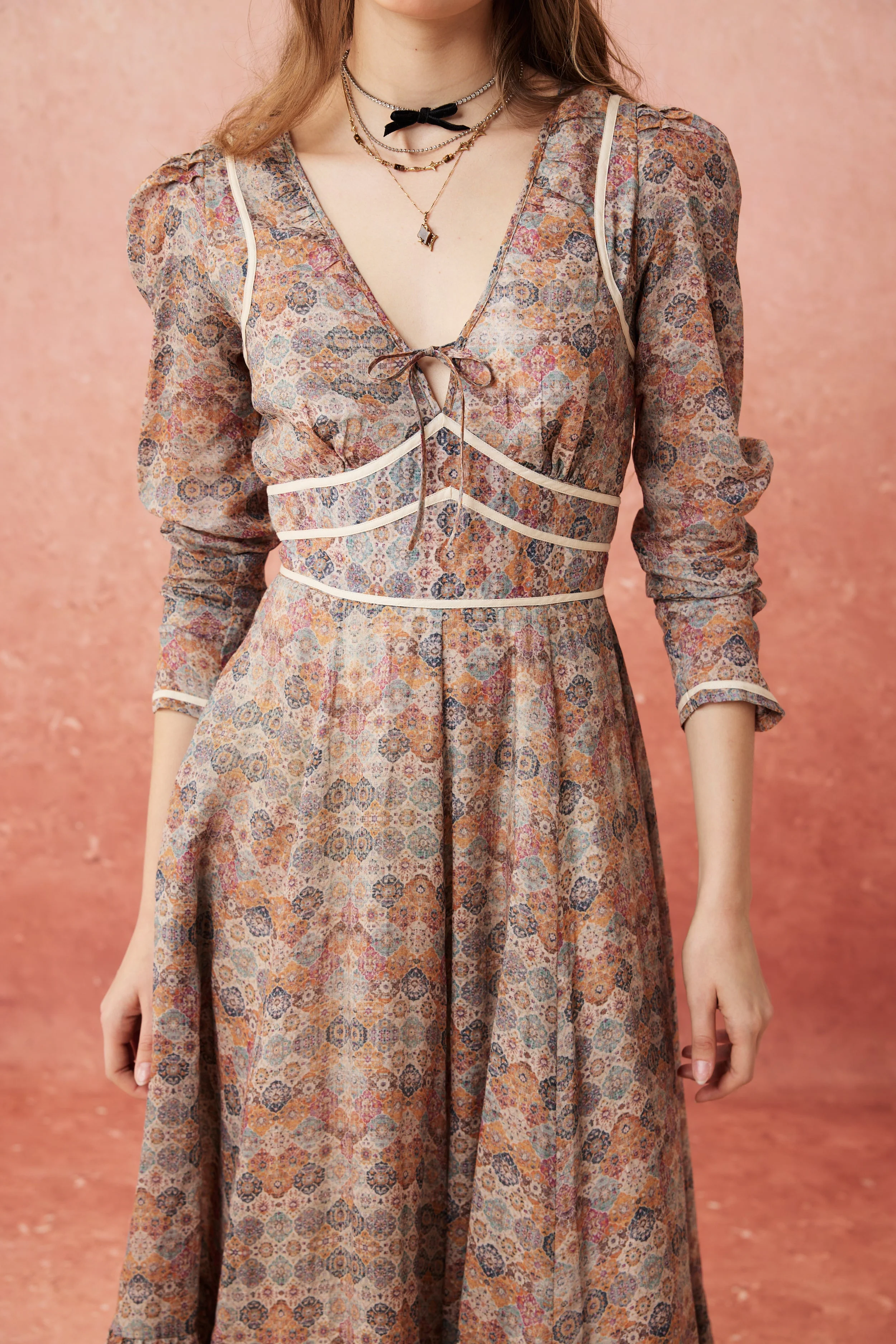 Chelse 19 |Longsleeved Linen Dress Gown - Image 5