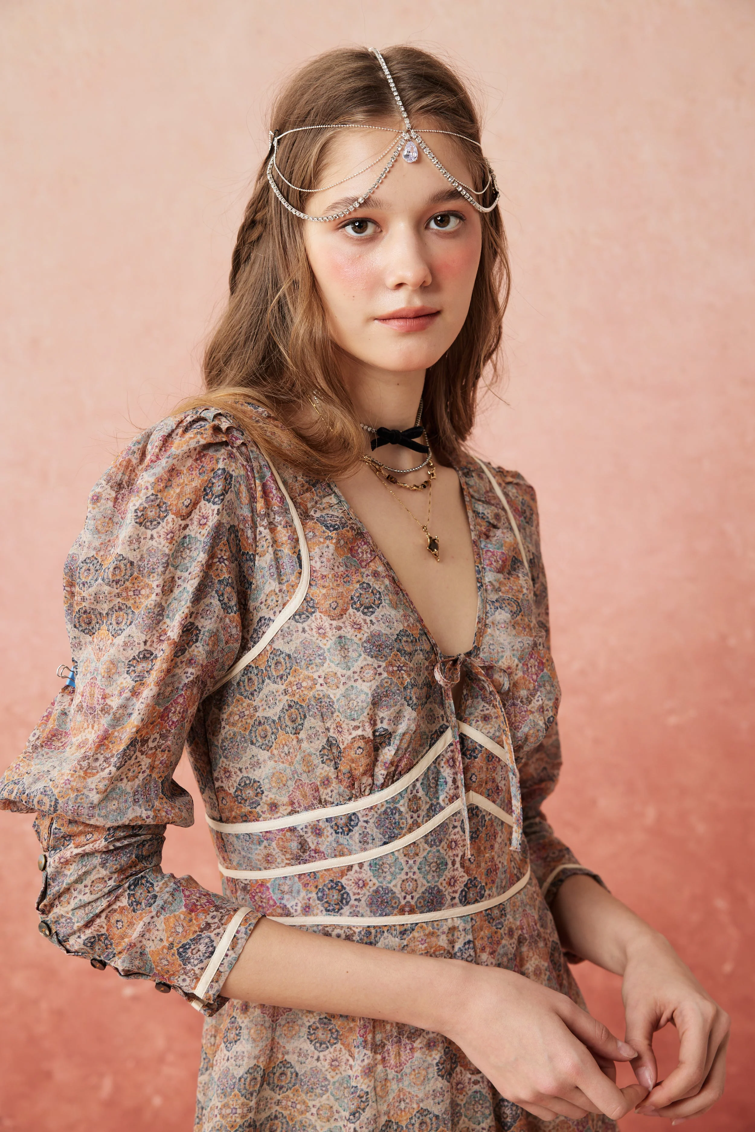 Chelse 19 |Longsleeved Linen Dress Gown - Image 6