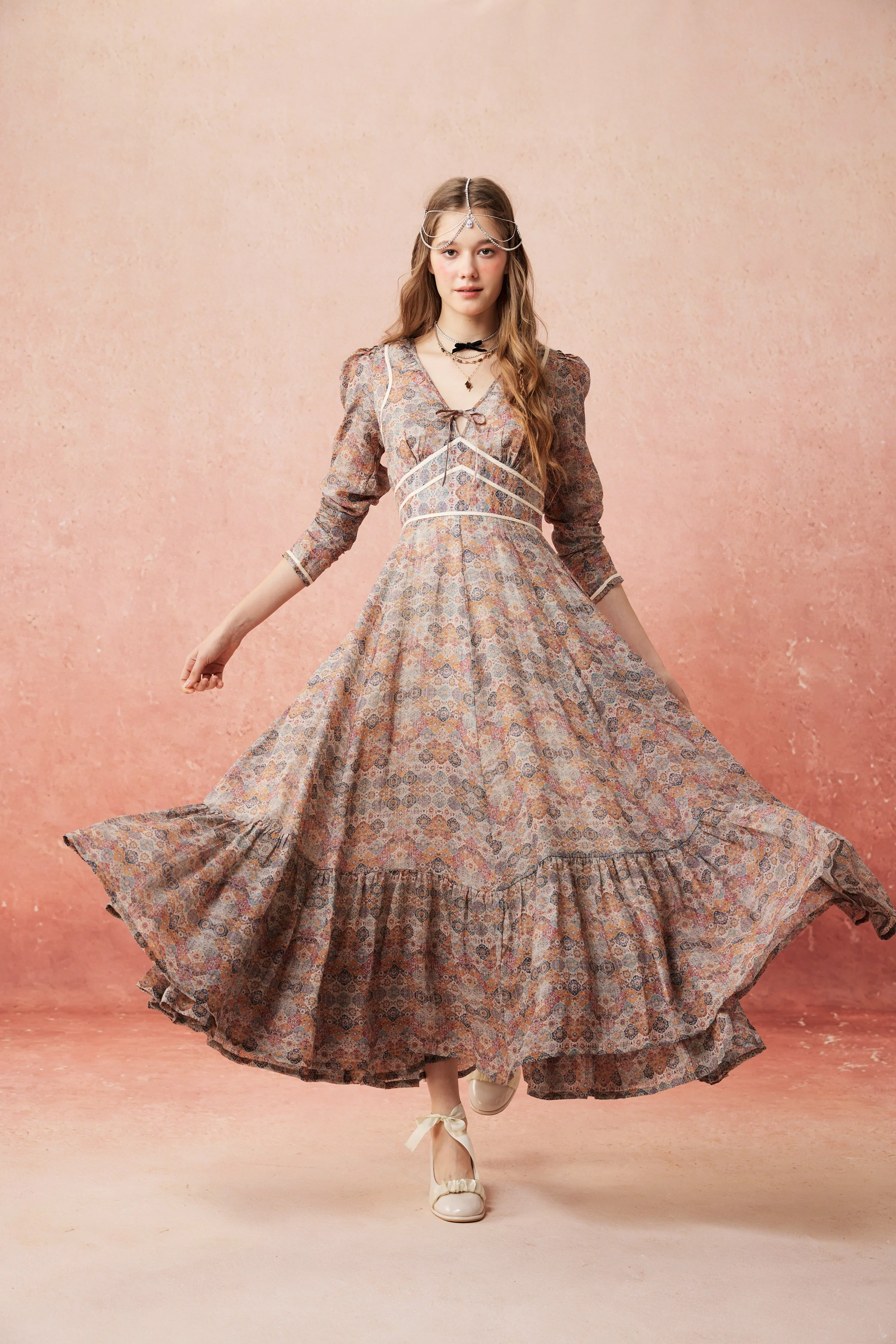 Chelse 19 |Longsleeved Linen Dress Gown - Image 7