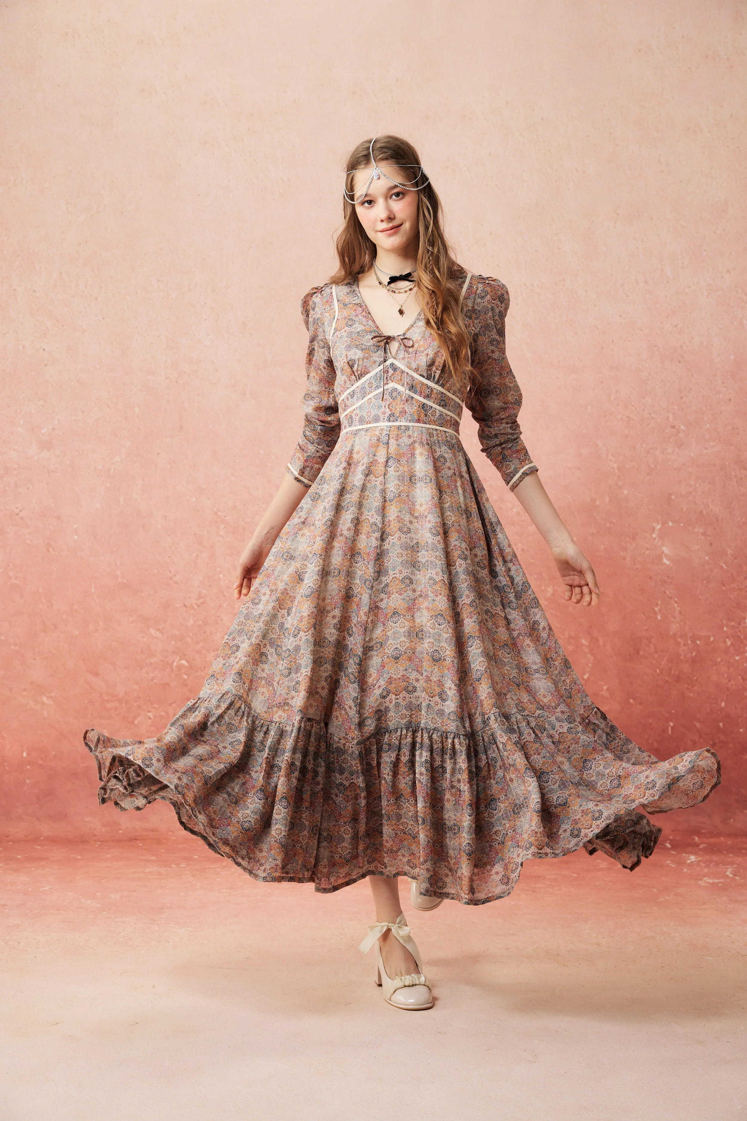 Chelse 19 |Longsleeved Linen Dress Gown - Image 8