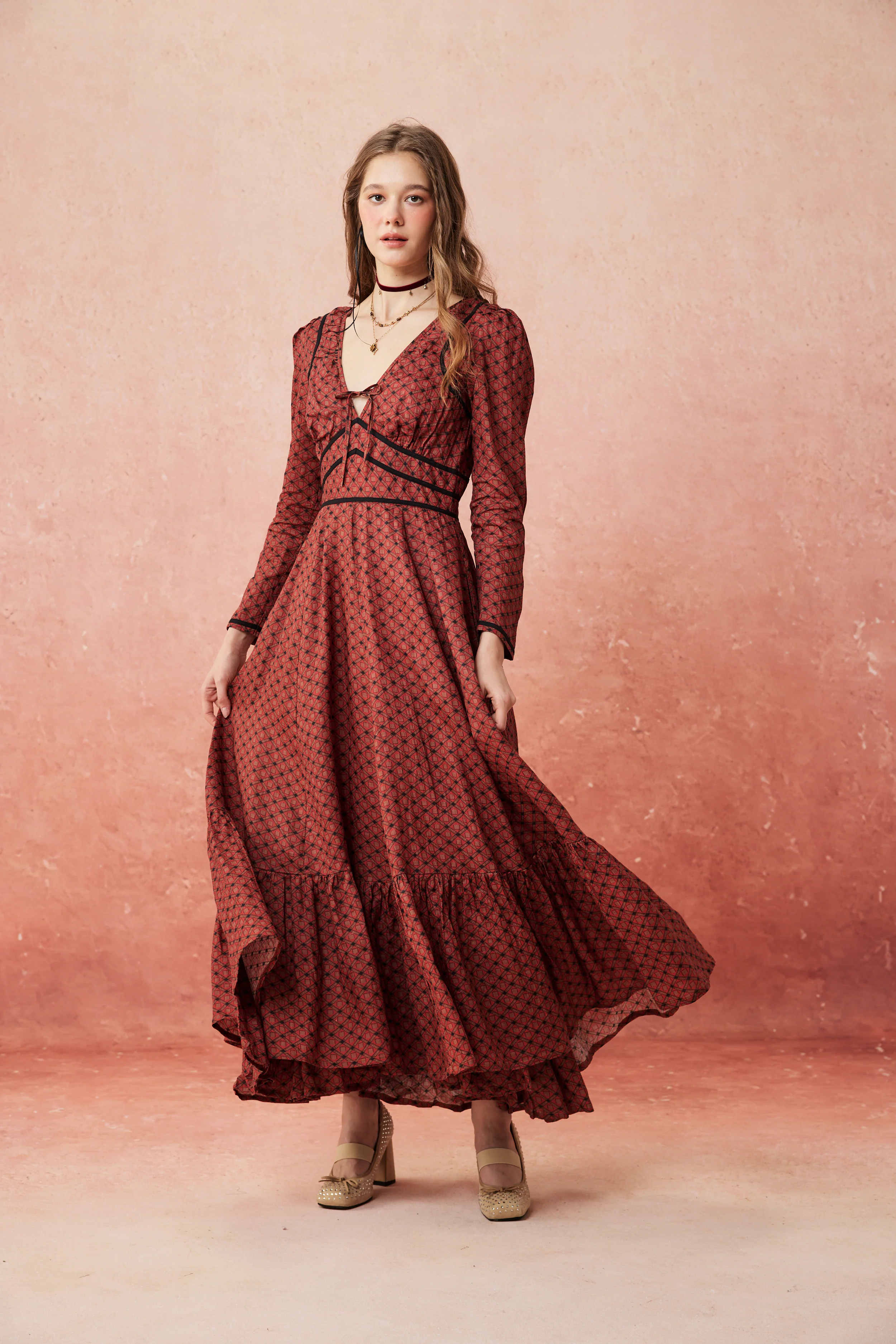 Chelse 19 |Longsleeved Linen Dress Gown - Image 10