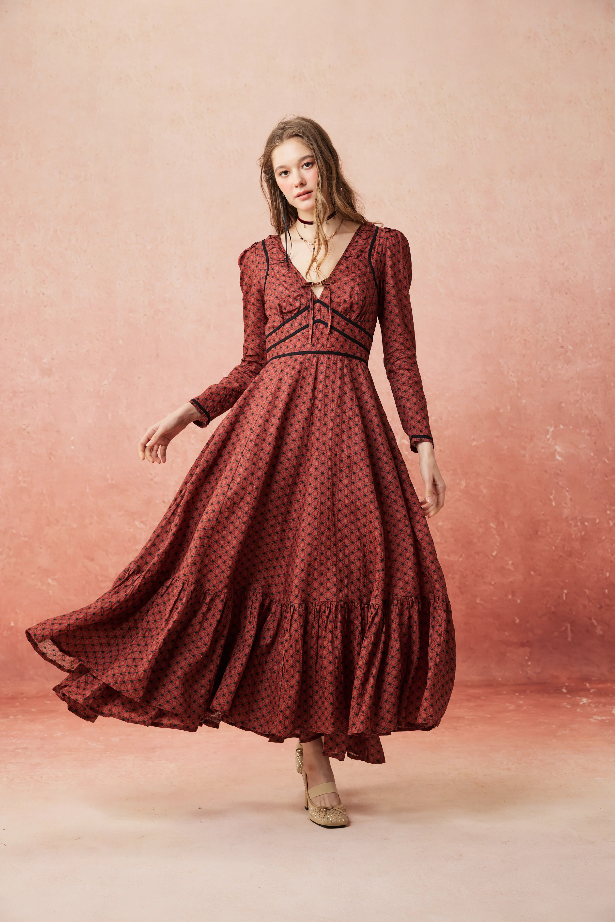 Chelse 19 |Longsleeved Linen Dress Gown - Image 11