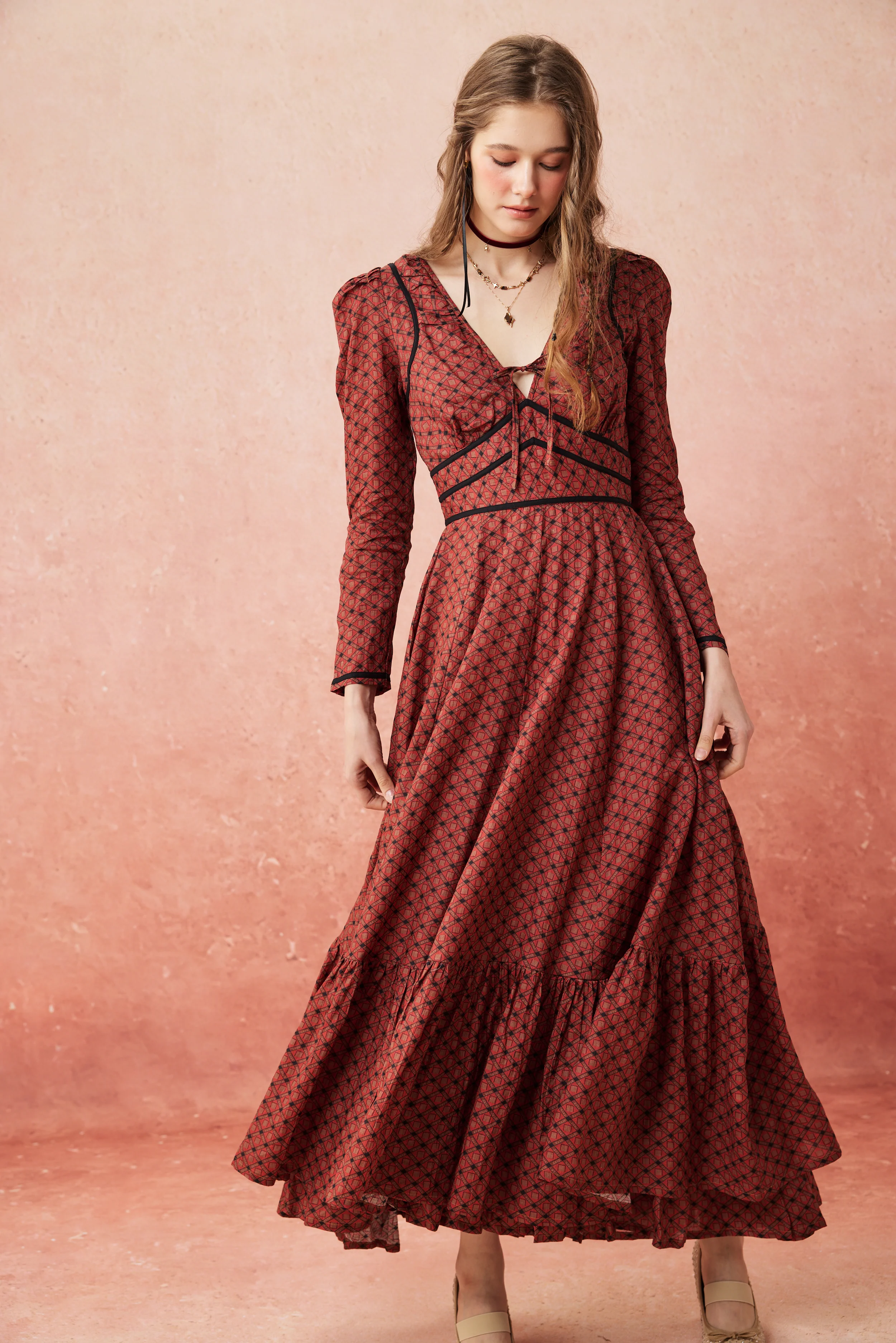 Chelse 19 |Longsleeved Linen Dress Gown - Image 12