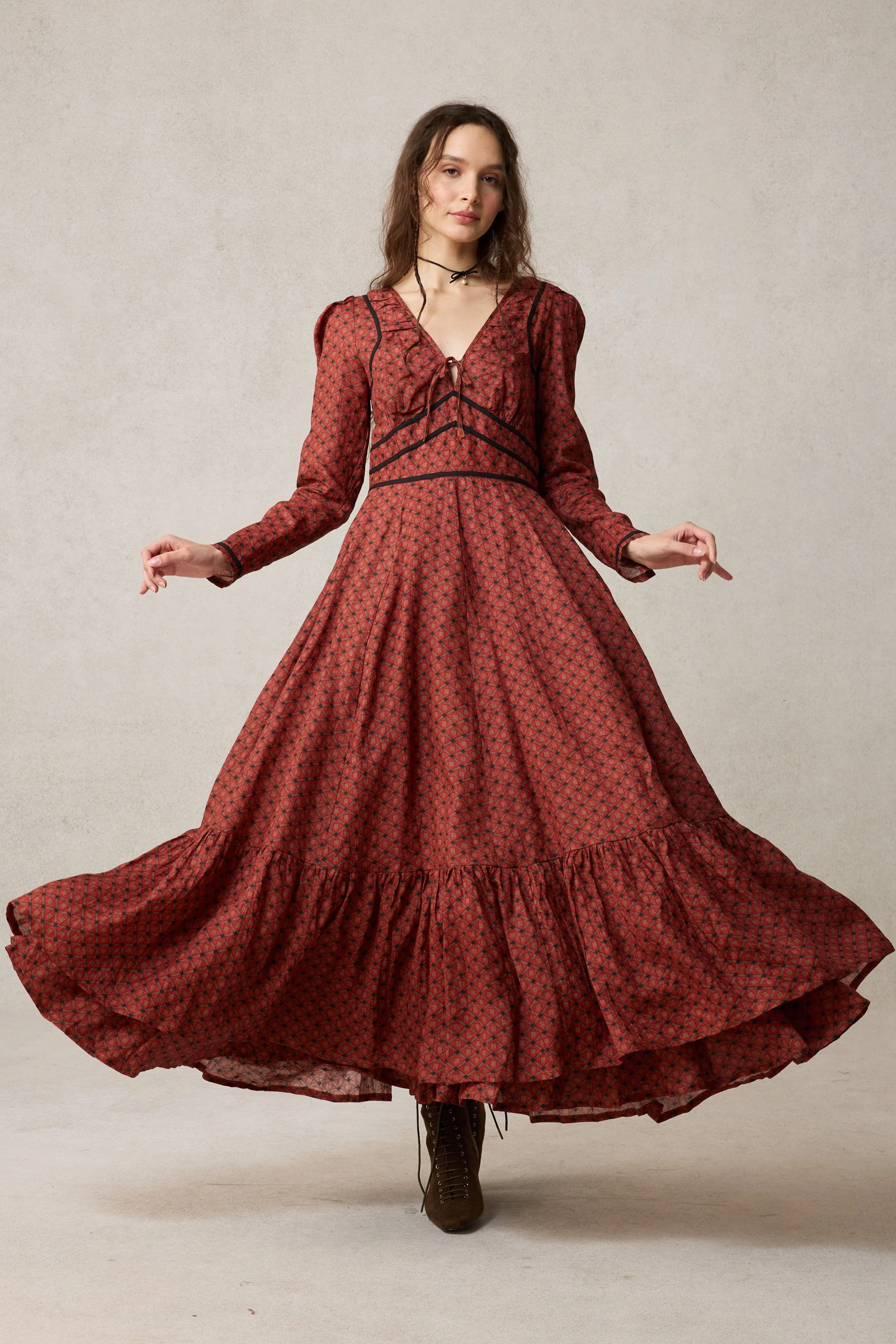 Chelse 19 |Longsleeved Linen Dress Gown - Image 18