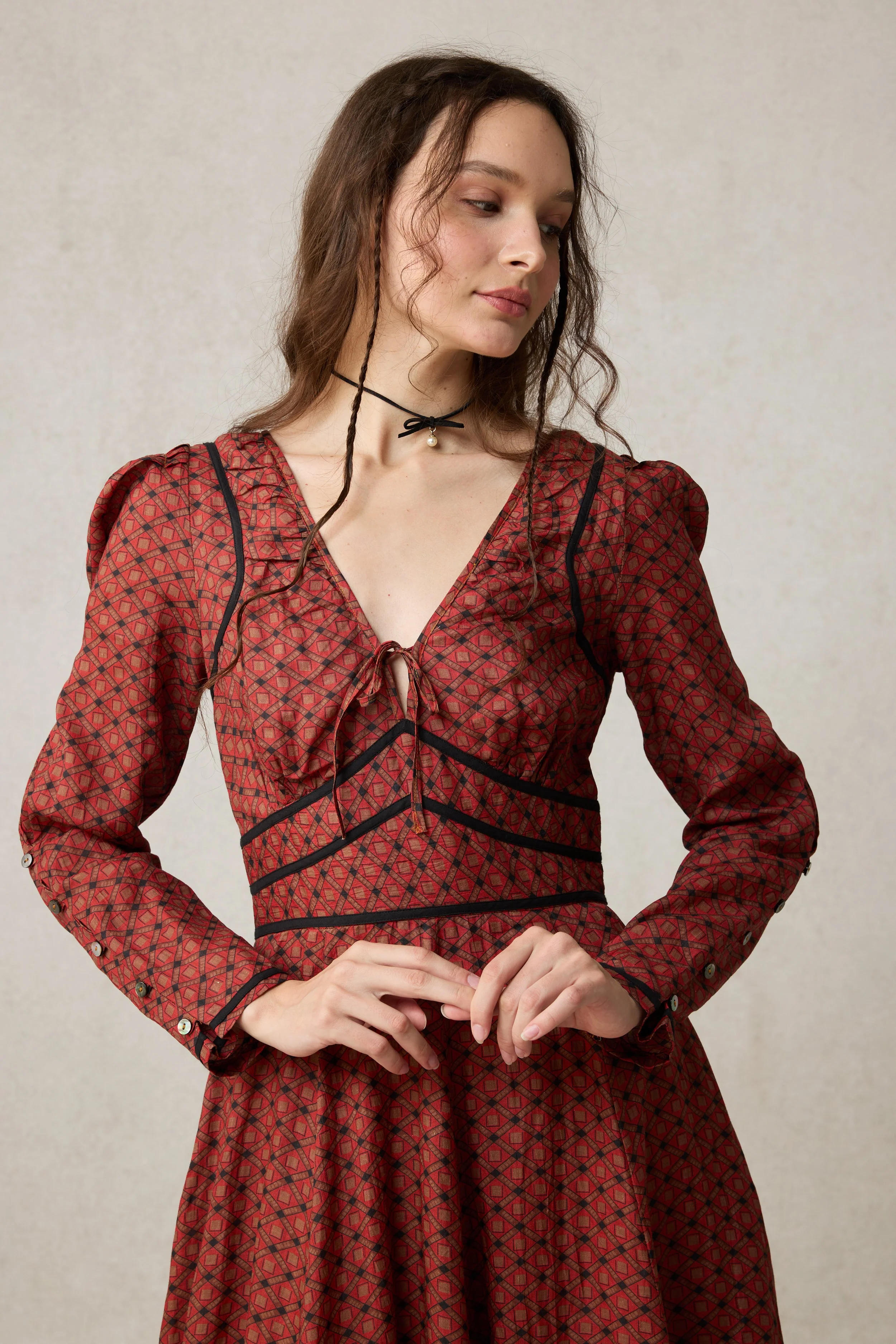 Chelse 19 |Longsleeved Linen Dress Gown - Image 21