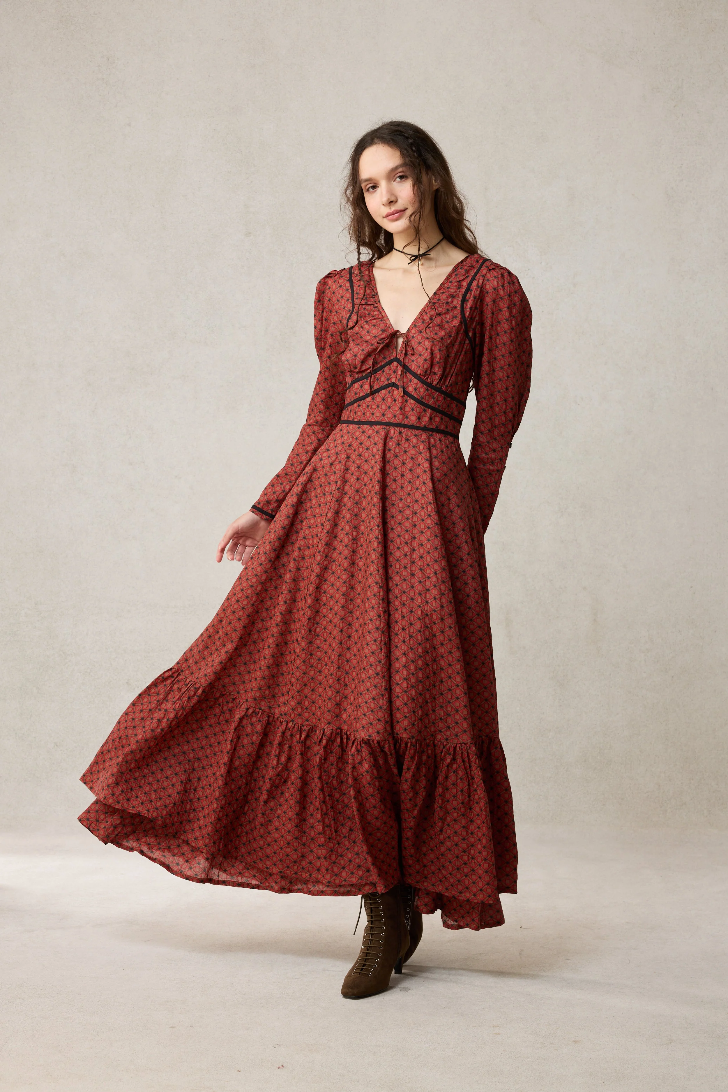 Chelse 19 |Longsleeved Linen Dress Gown - Image 22