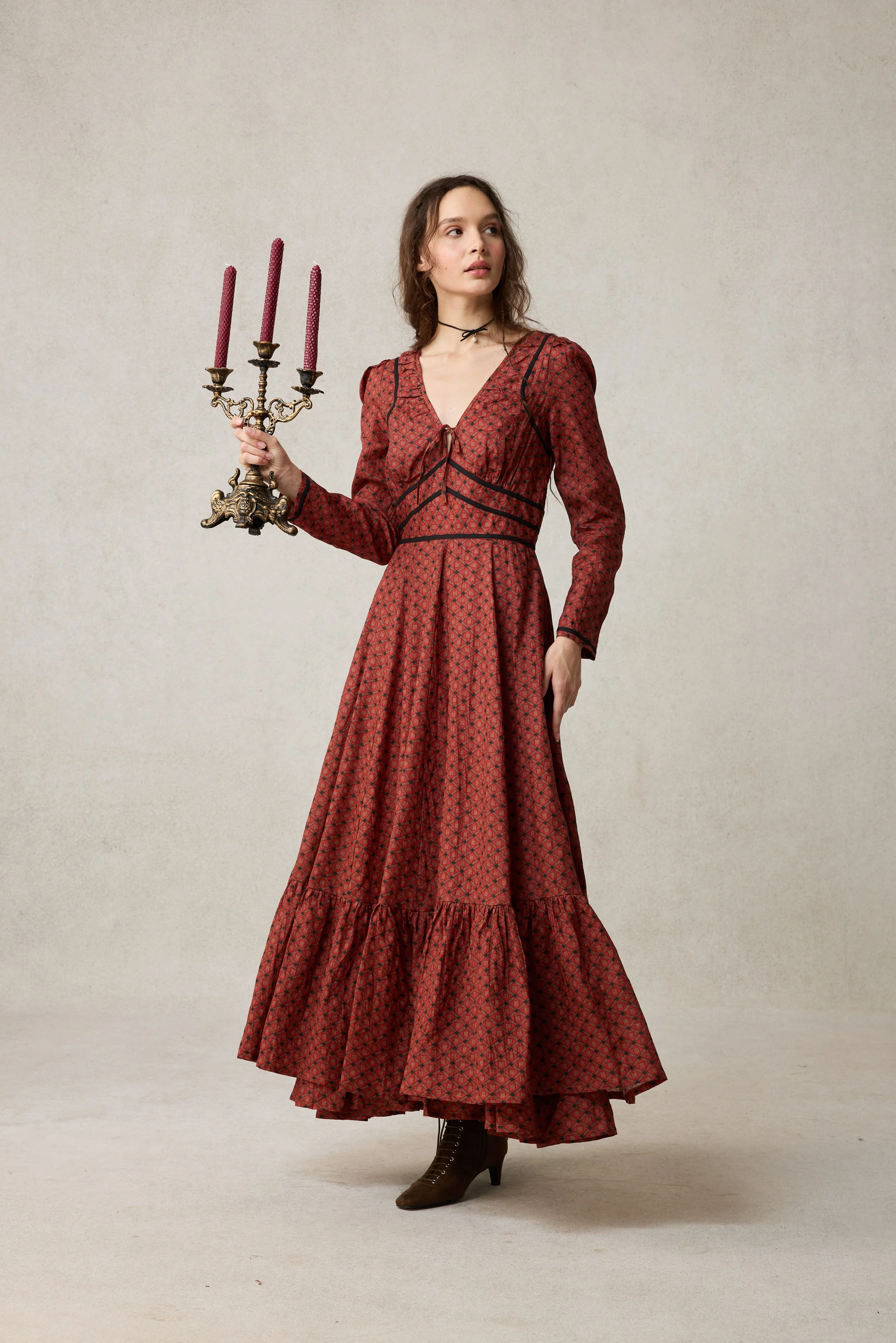 Chelse 19 |Longsleeved Linen Dress Gown - Image 26