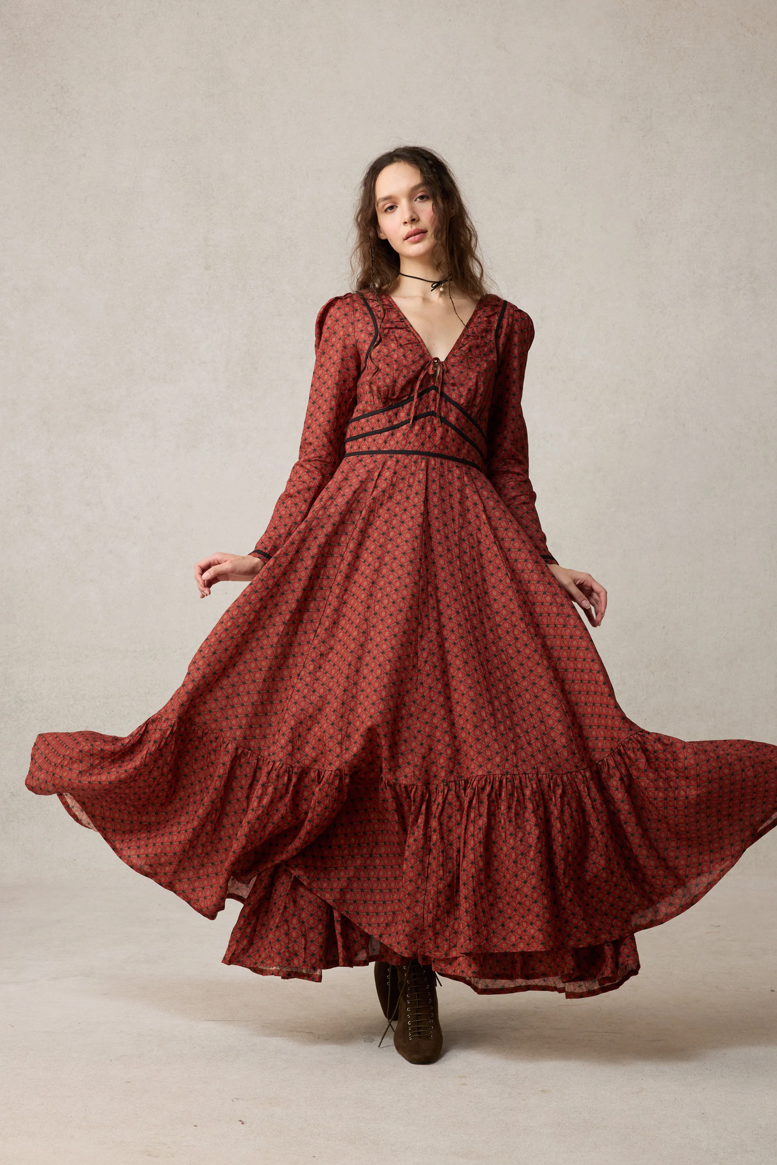 Chelse 19 |Longsleeved Linen Dress Gown - Image 27