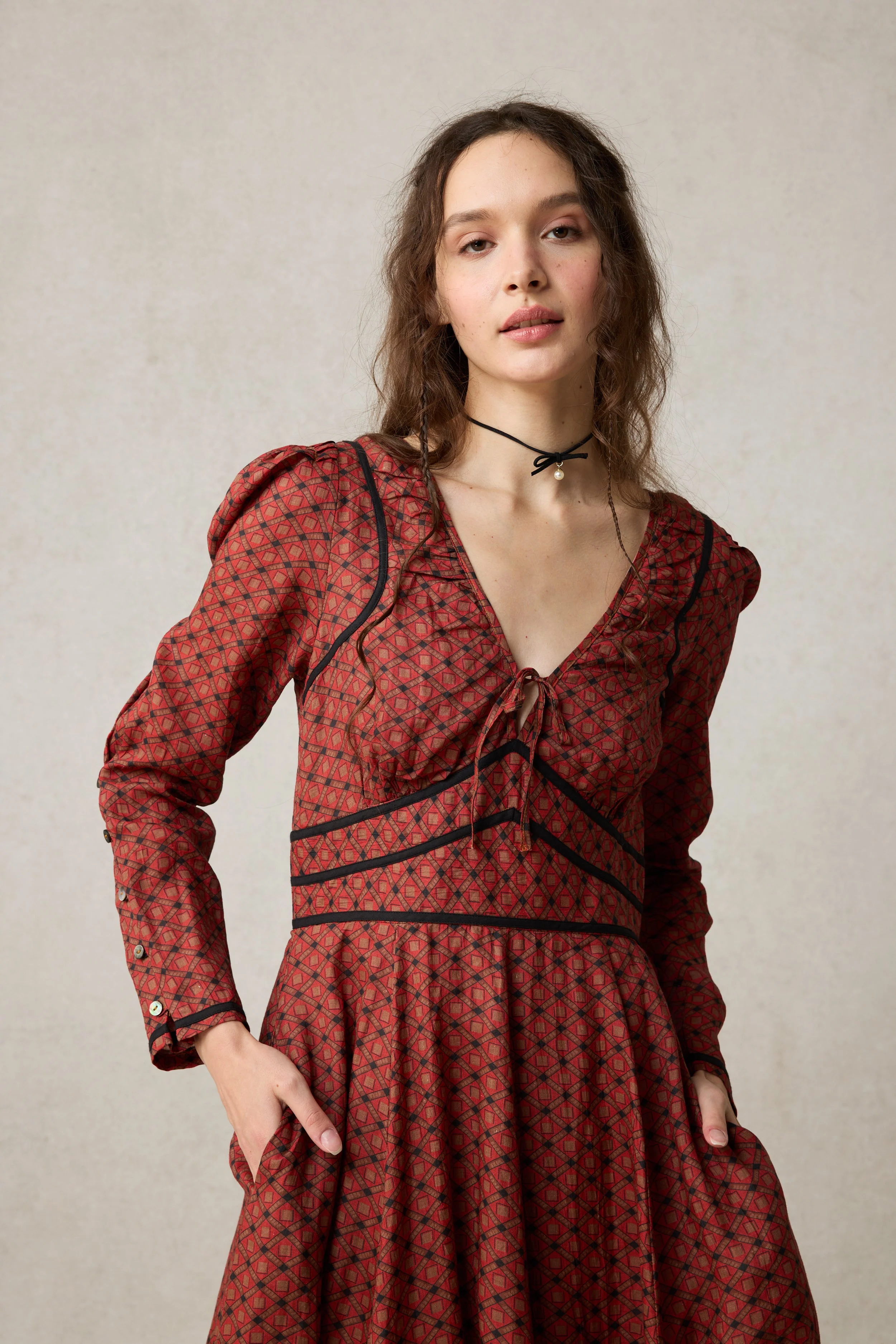 Chelse 19 |Longsleeved Linen Dress Gown - Image 28
