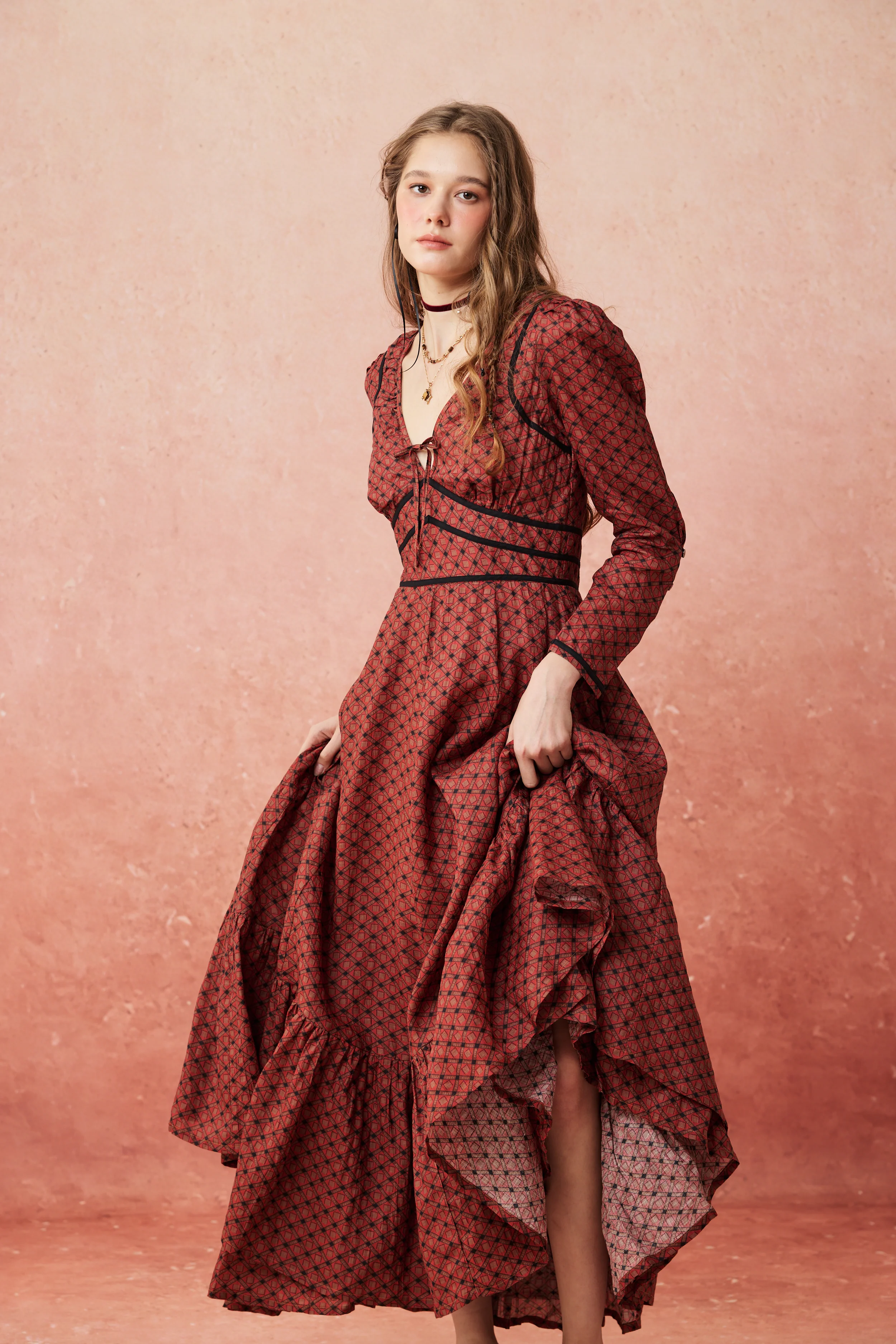Chelse 19 |Longsleeved Linen Dress Gown - Image 3