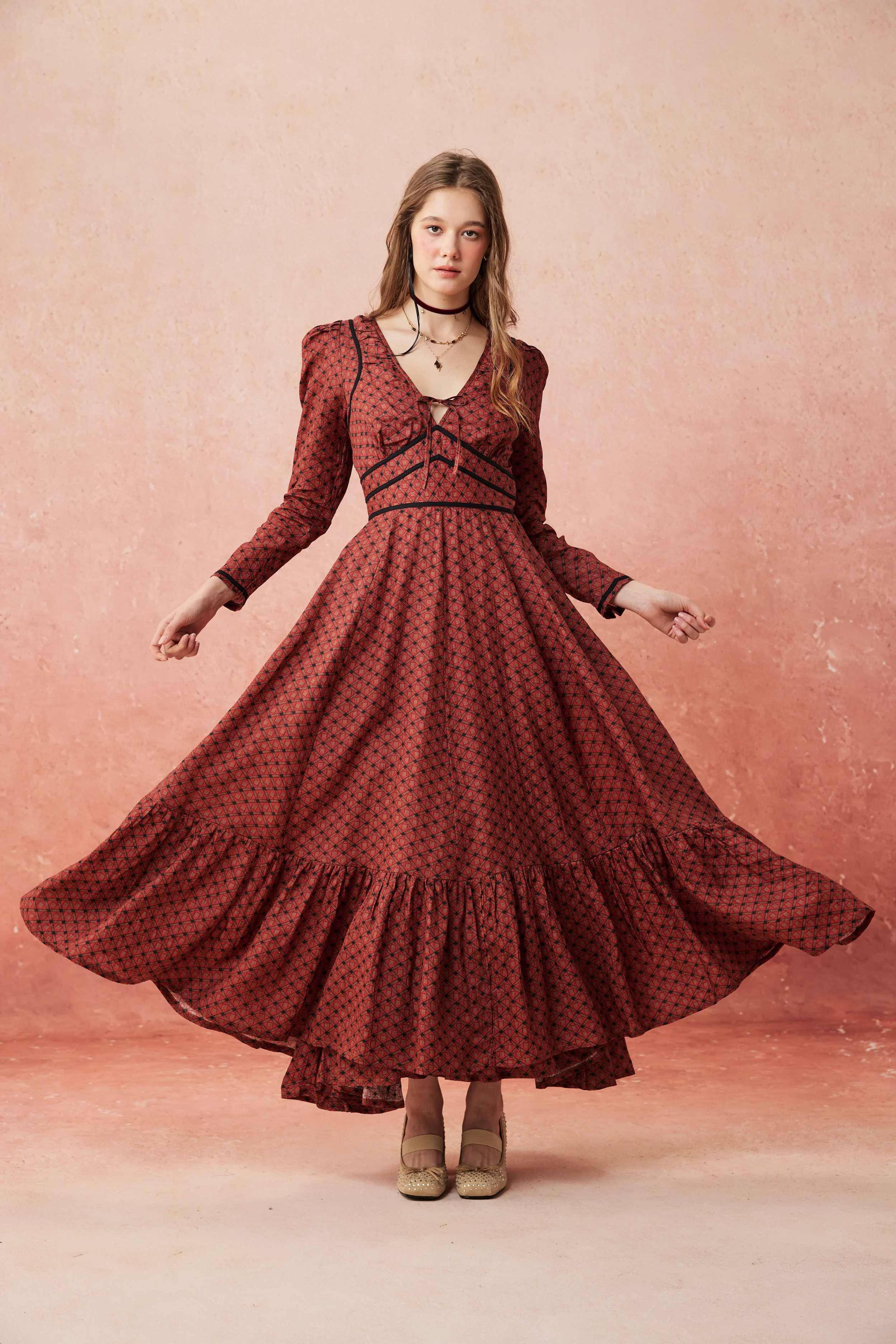 Chelse 19 |Longsleeved Linen Dress Gown - Image 5