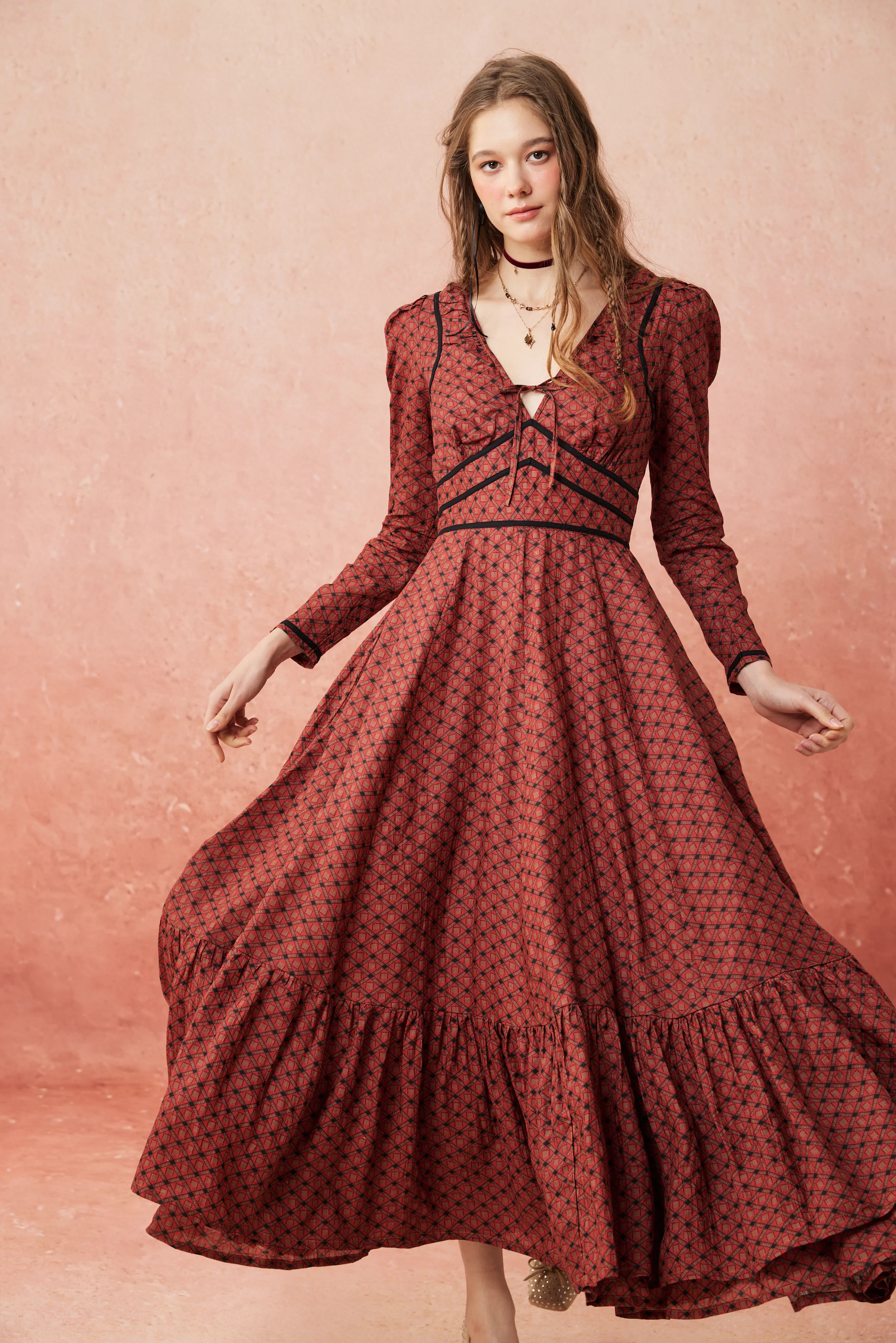 Chelse 19 |Longsleeved Linen Dress Gown - Image 6