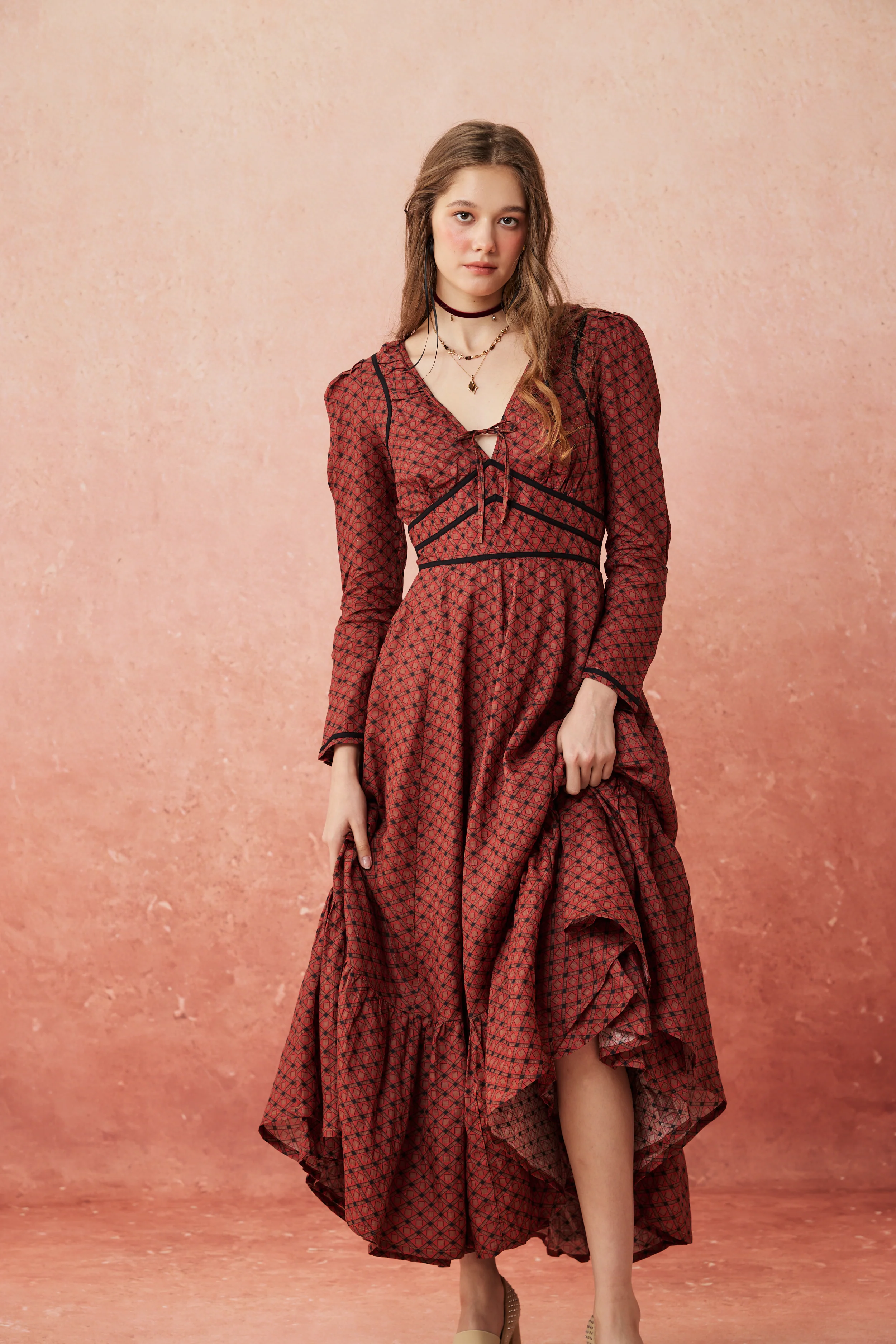 Chelse 19 |Longsleeved Linen Dress Gown - Image 8